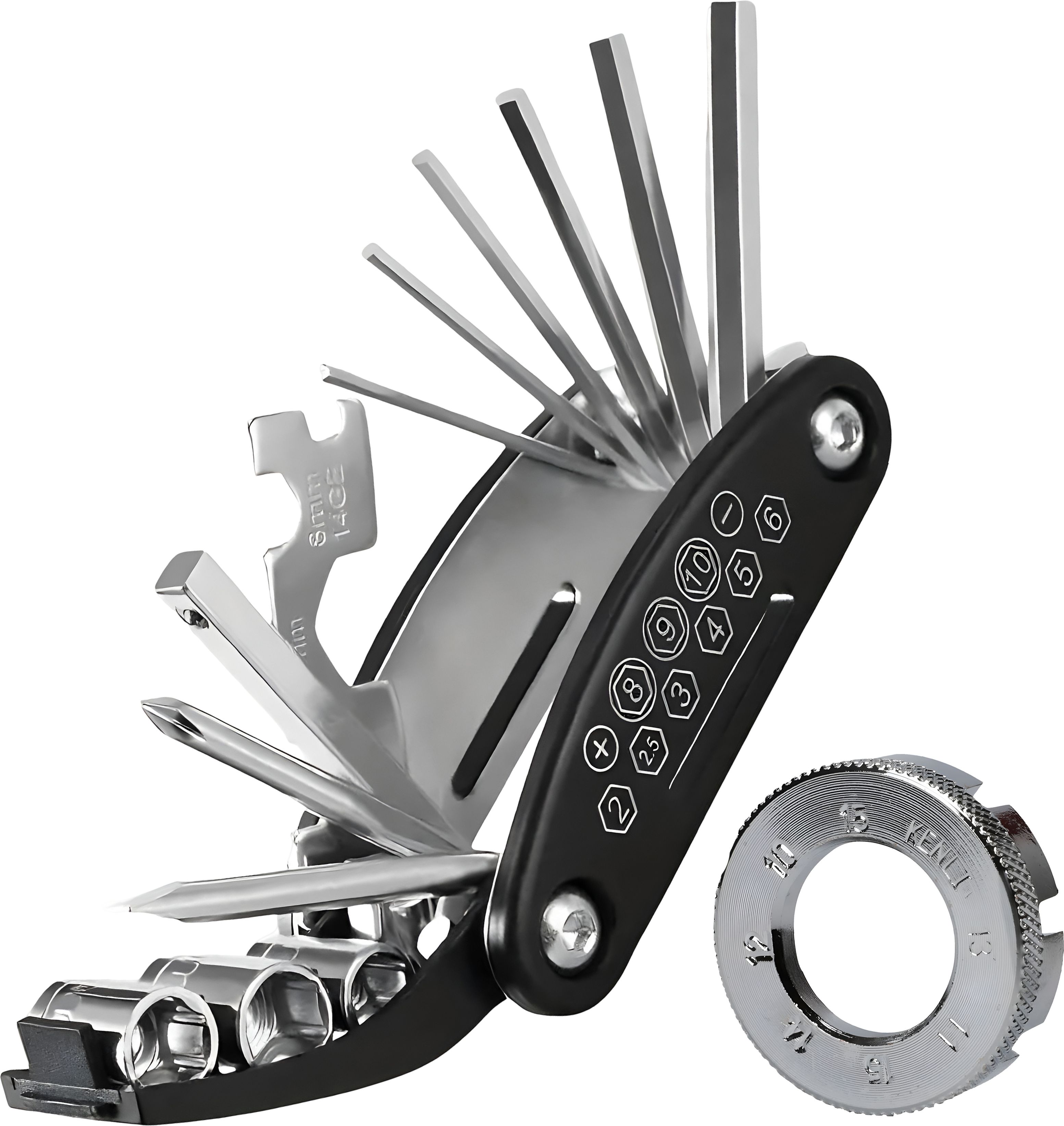 razaiq 16 in 1 Bicycle Tool Kit with 8 Way Spoke Nipple Key, Multi-Function Bike Repair Cycling Allen Key Set for Mountain Bike, Road Cycle, Hybrid & Bicycle-picture-44