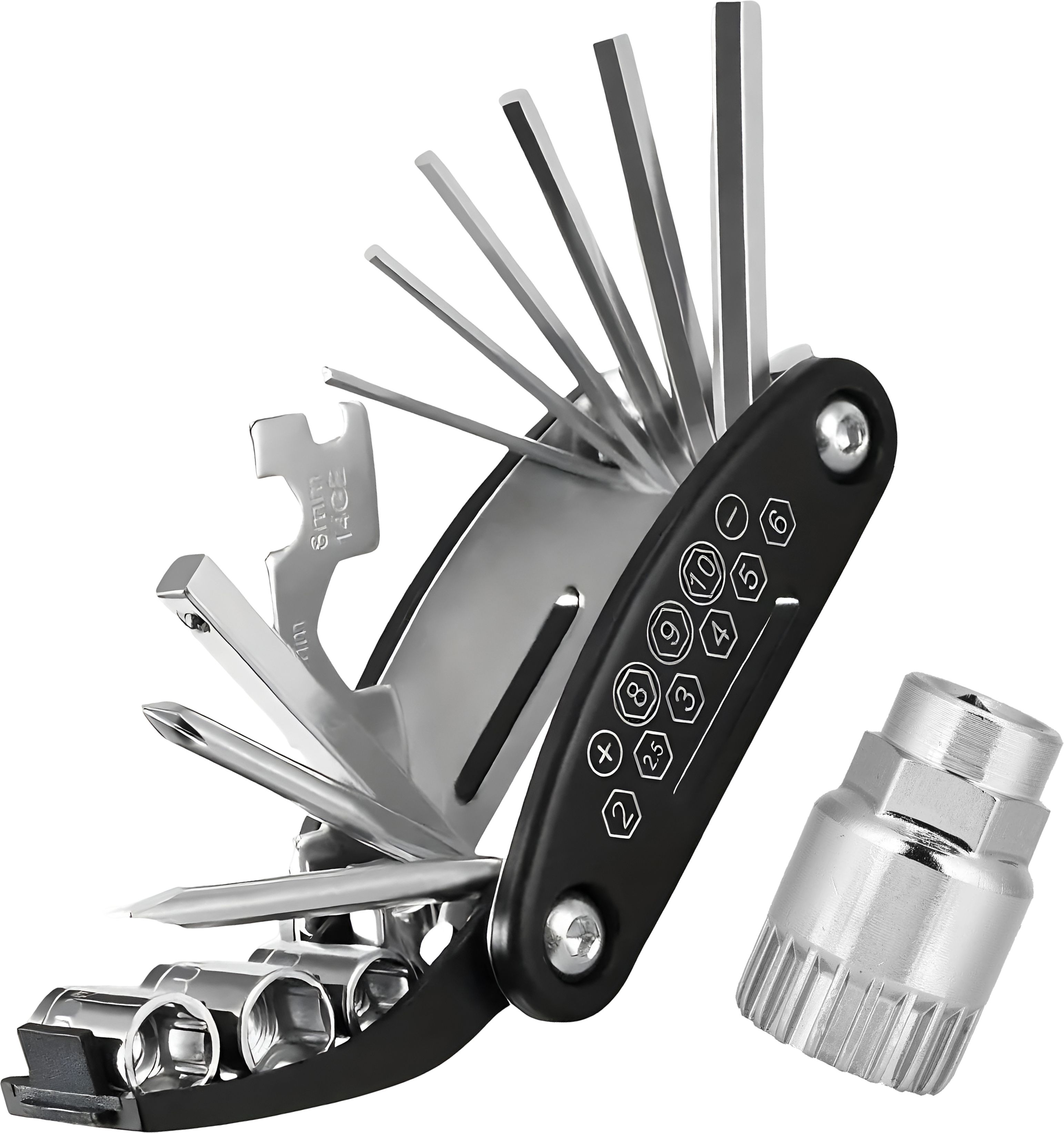 razaiq Bicycle 16in 1 Repair Tool Kit with Bottom Bracket Removal Tool,Allen Keys,Spoke Cycling Wrench, Multi-Purpose Bike Tool Set for Mountain, Road & Hybrid Cycles-picture-14