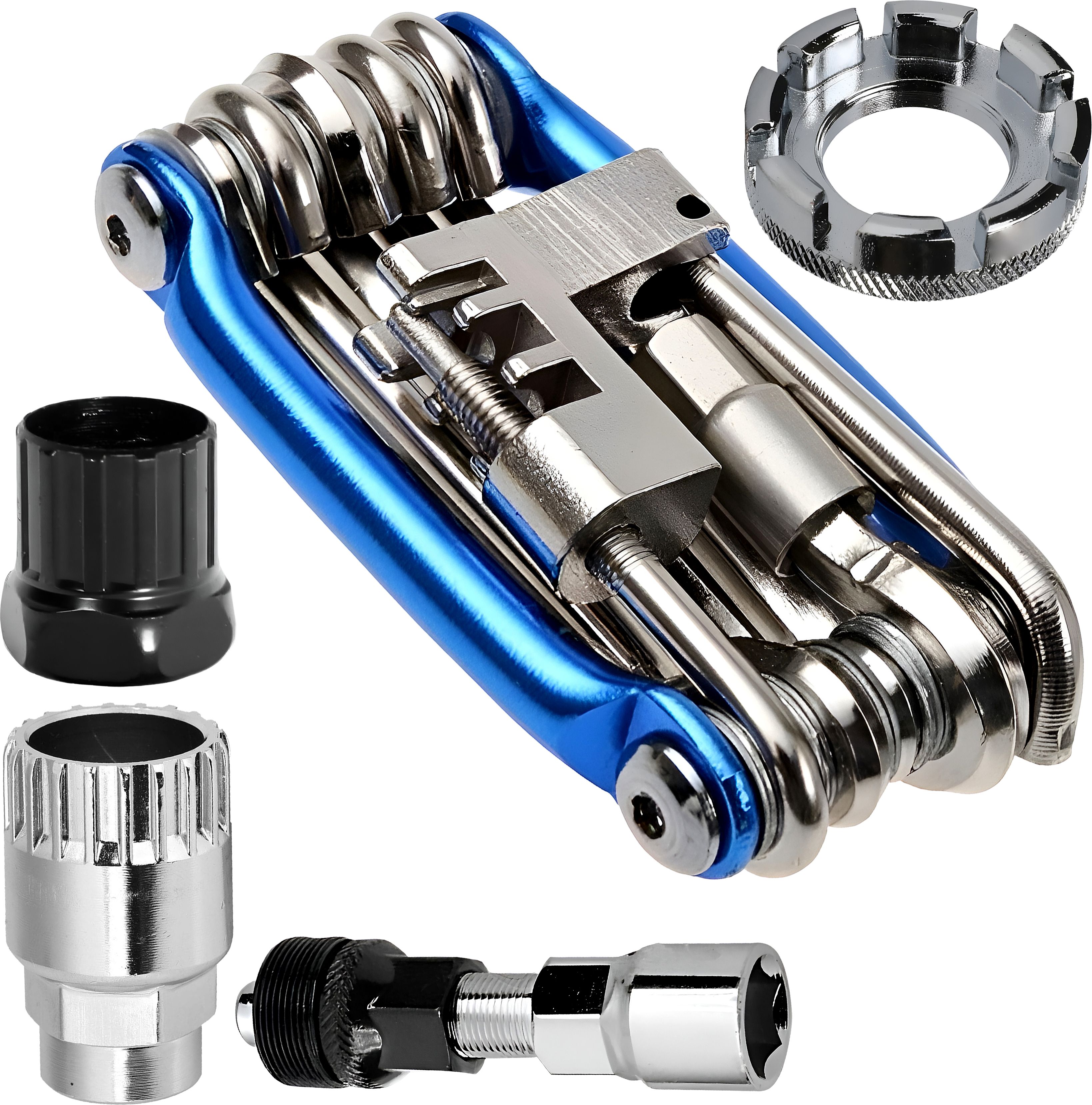 Universal Bicycle Repair Tool Kit with Carbon Steel 11 In 1 Tool, Freewheel Cycling Removal Tool, Bottom Bracket Remover, Crank Puller & 8 Way Spoke-image-24