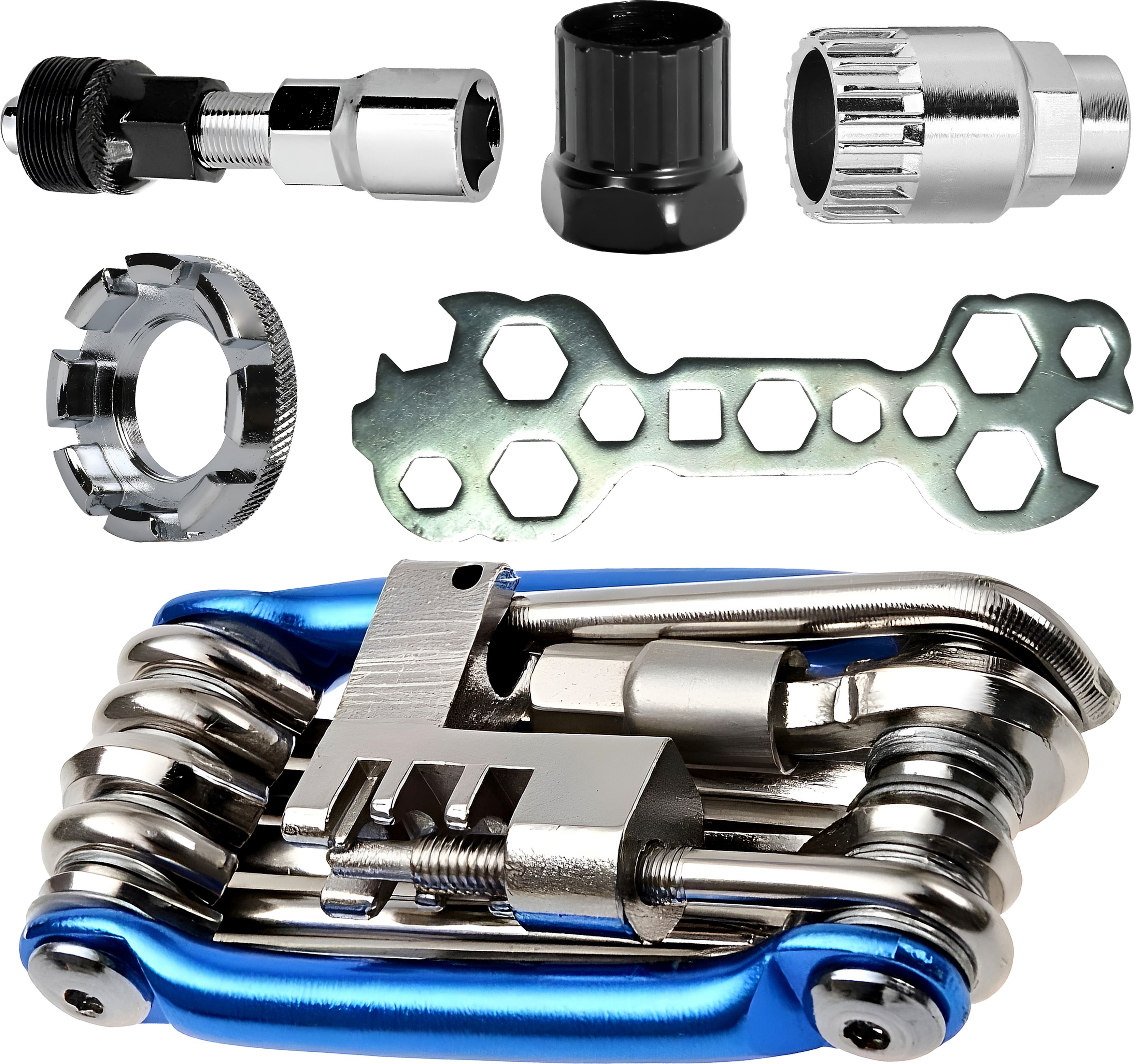 Universal Cycle Repair Tool Set with Carbon Steel 11 In 1 Multi Tool, Bicycle Cycling 13 In 1 Hex Wrench, Freewheel Sprocket Remover, Bottom Bracket Tool-image-30