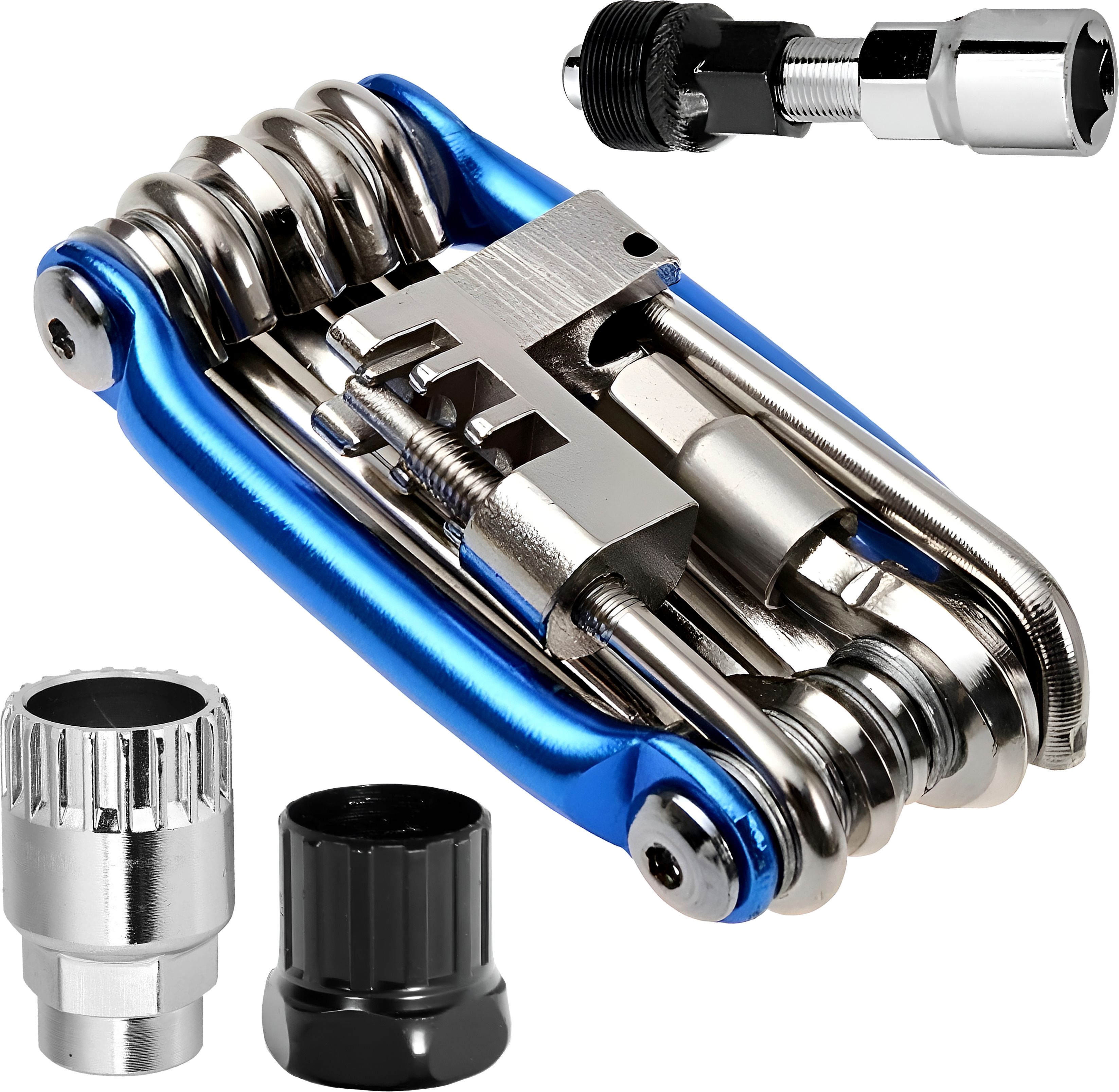 razaiq Carbon Steel 11 In 1 Cycle Tool Kit with Bicycle Freewheel Sprocket Removal Cycling Tool, Bottom Bracket Remover, Crank Puller and Complete Bicycle Repair-picture-21