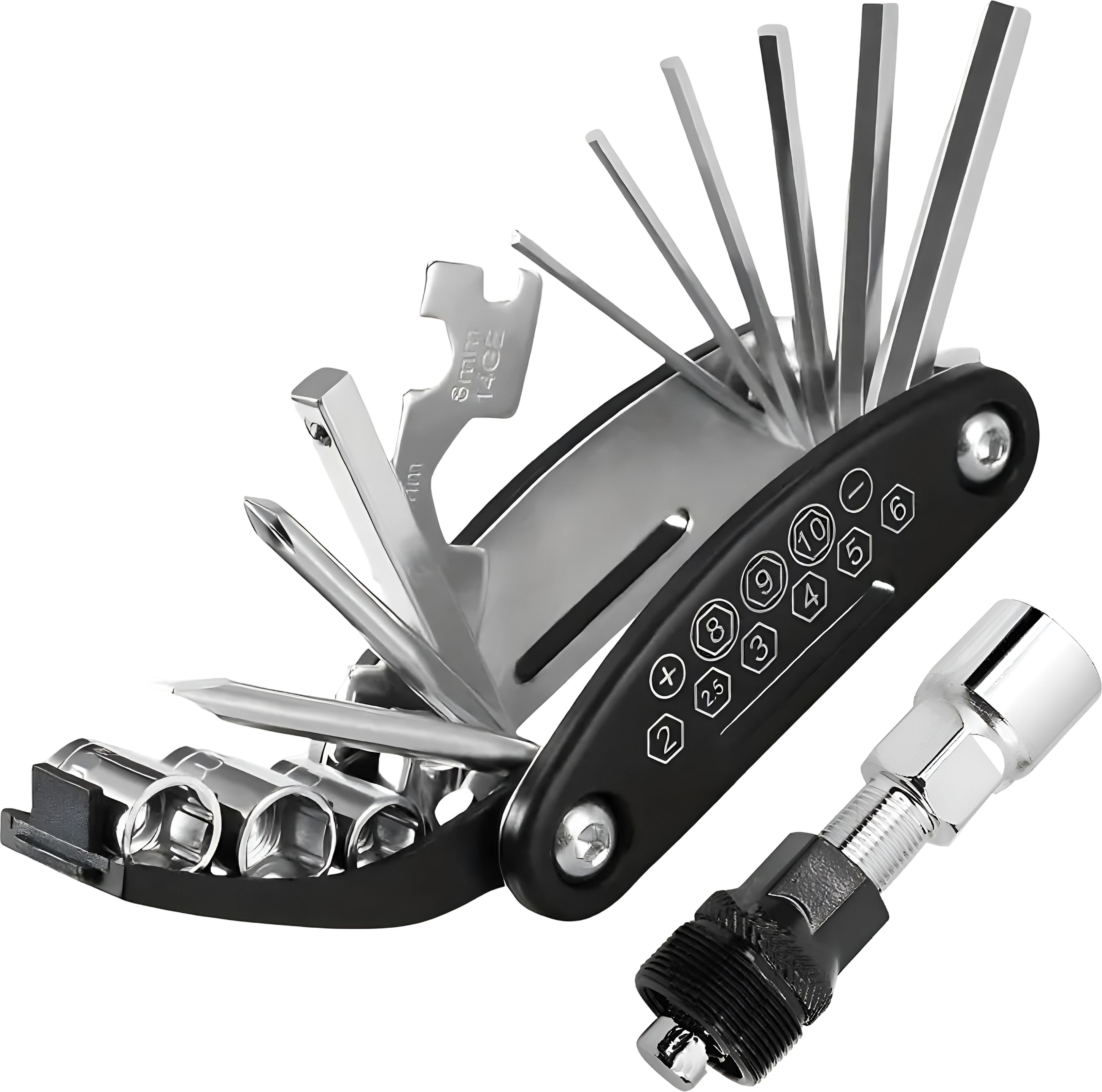 Bicycle 16 in 1 Repair Tool Kit with Crank Puller, Allen Keys, Spoke Wrench Cycling Bottom Bracket Remover, Multi-Function Bike Tool Set for MTB, Road & Hybrid-image-34