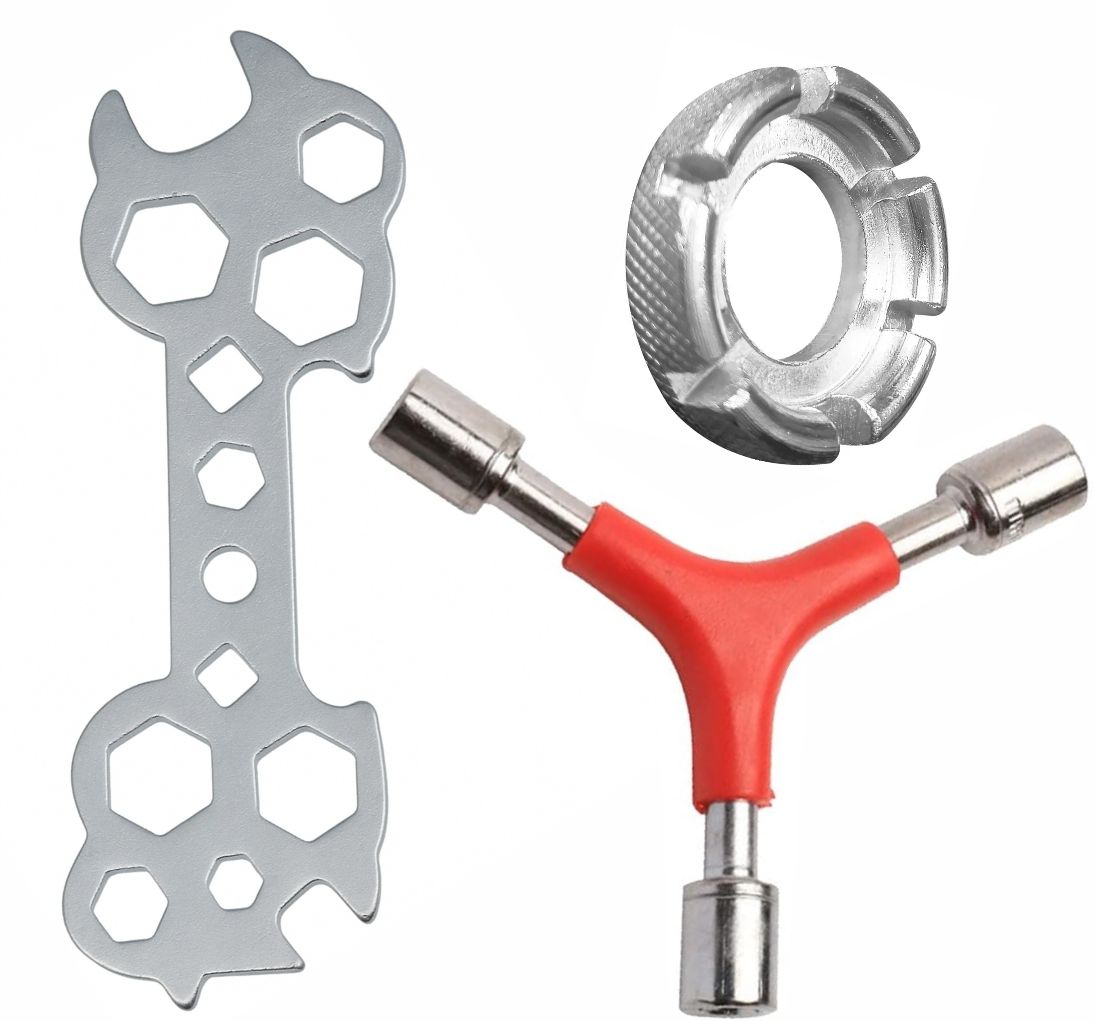 Bicycle Hex Spanner, Spoke Nipple Key, Socket Wrench 3-Way, Hexagon Wrench Cycling Cycle Repair Tool Kit-image-26