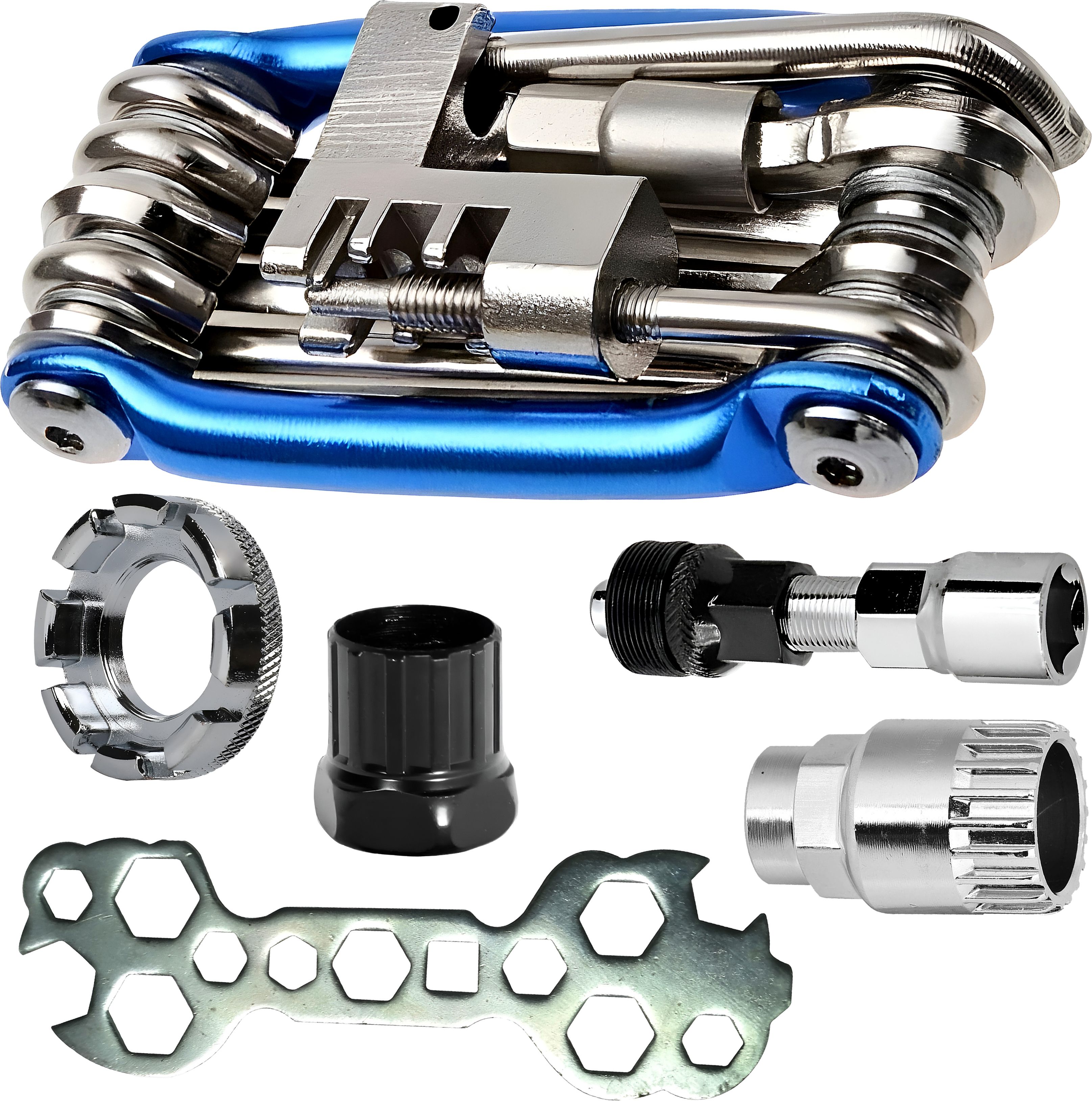 razaiq Carbon Steel 11 In 1 Cycle Tool Kit with 13 In 1 Hex Spanner, Bicycle Cycling Freewheel Sprocket Removal Tool, Bottom Bracket Remover, Crank Puller & 8 Way-picture-34