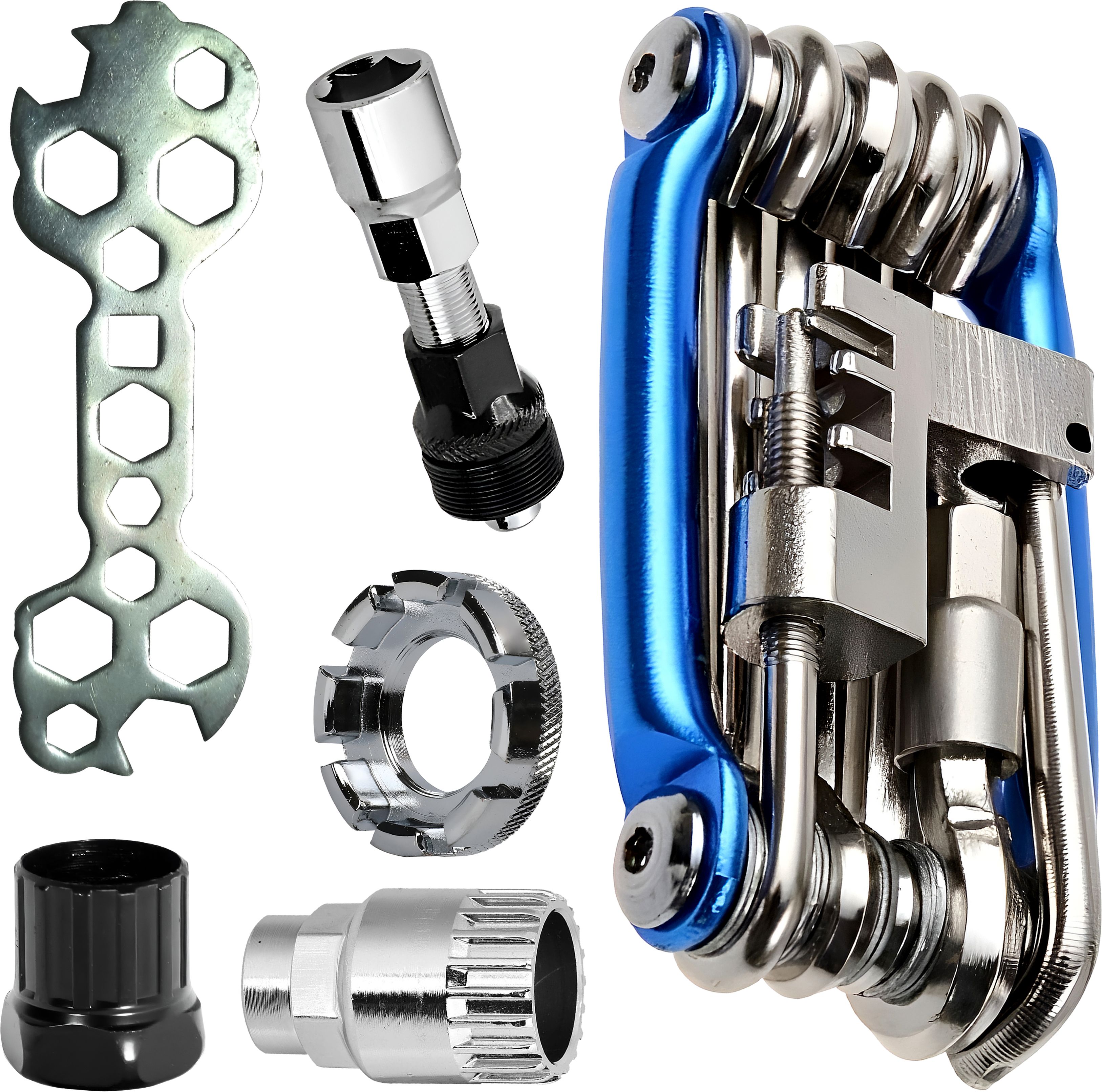 razaiq Universal Bicycle Repair Kit with 11 In 1 Carbon Steel Tool, 13 In 1 Hex Spanner Cycling Freewheel Removal Tool, Bottom Bracket Remover, Crank Puller & 8 Way-picture-22