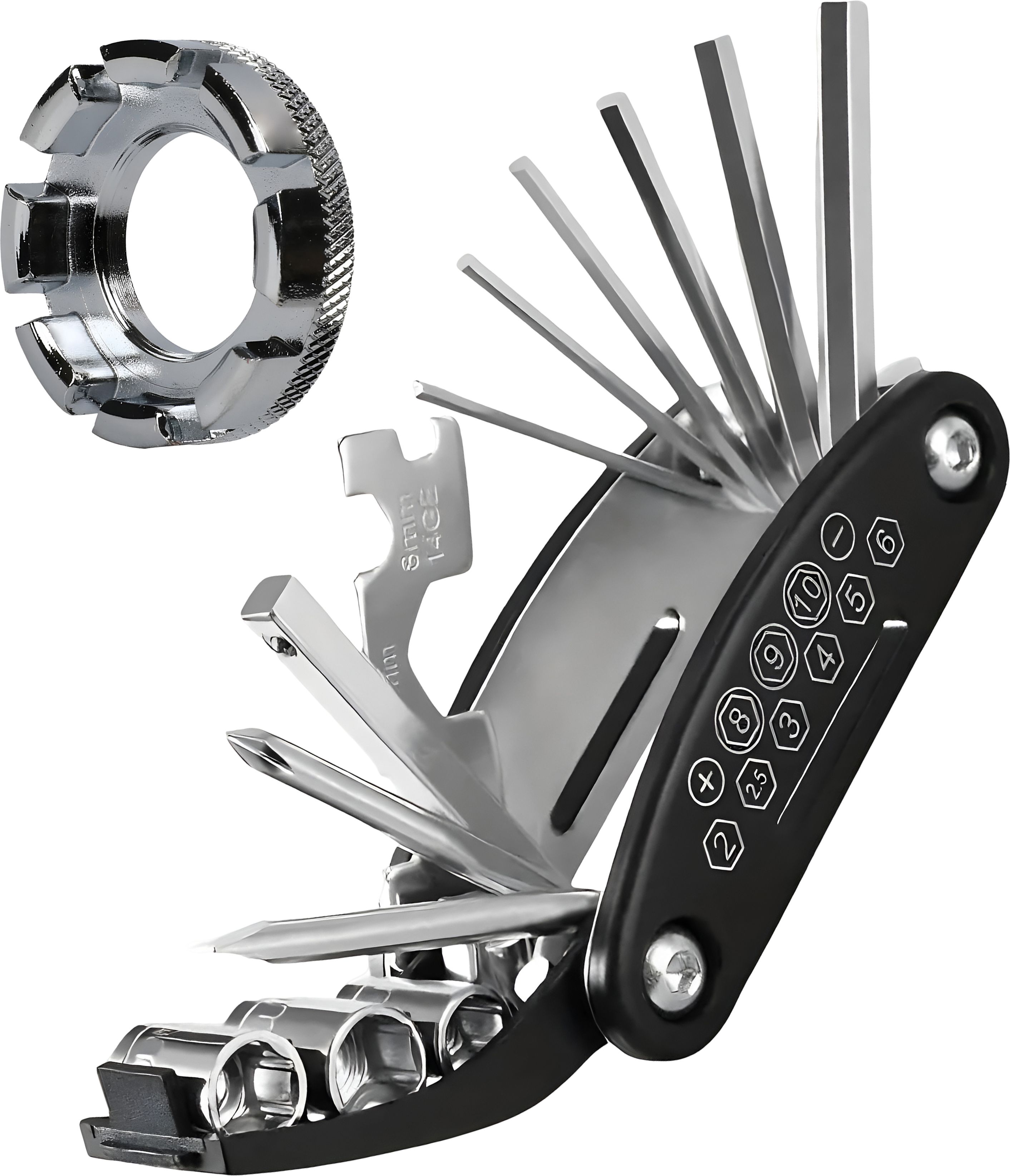 razaiq Professional 16 in 1 Cycle Tool Kit with 8 Way Spoke Nipple Key, Allen Key Set, Cycling Bike Repair Multi Tool for MTB, Road Bicycle, Hybrid, BMX & Workshop Service-picture-33