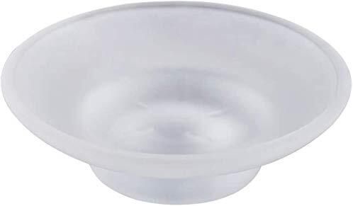 GLASS Soap Dish Frosted Round Soap Holder for Bathroom (Pack of 1, Glass, Clear)-image-28