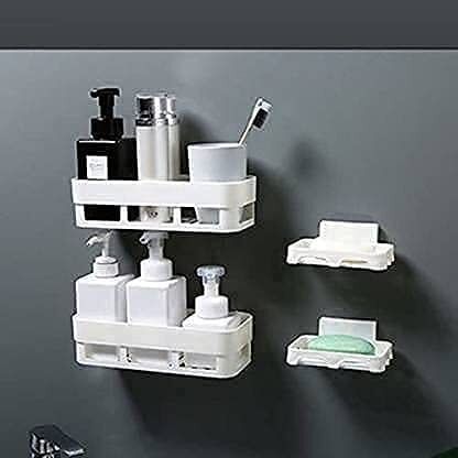 gleamingsunray Triangle Corner Storage Organizer Plastic Wall Shelf-picture-19