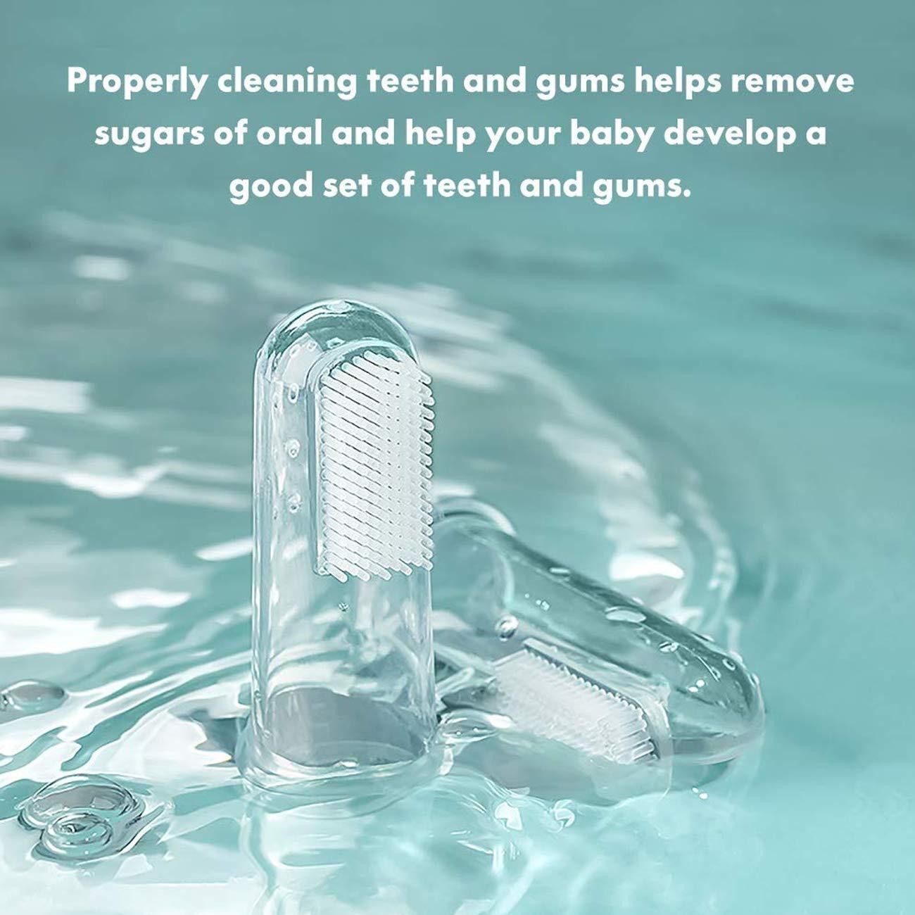 Silicone finger Brush with Toung cleaner and Gum Massager Ultra Soft Toothbrush-image-47