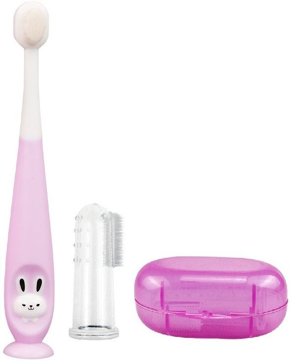 Baby Bunny Toothbrush Set with Silicone Finger Brush & Case Ultra Soft Toothbrush-image-33