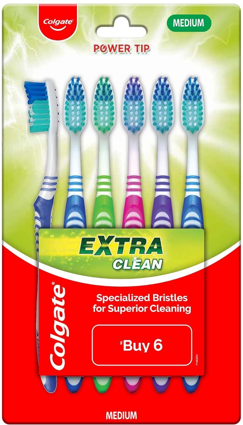colgate Extra Clean Medium Toothbrush , Pack of 6 Medium Toothbrush-picture-42