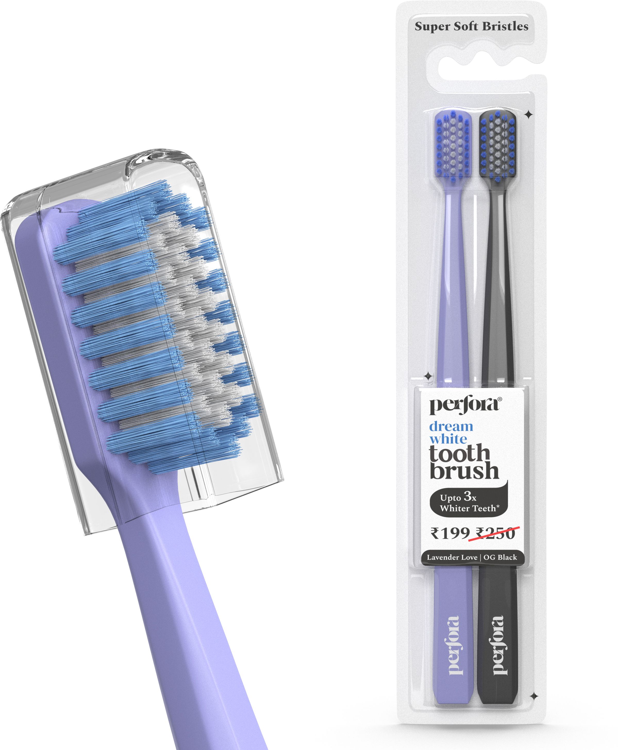 Dream White Toothbrush, With Smart Indicator Bristle - Lavender Love & OG Black Ultra Soft Toothbrush-image-25