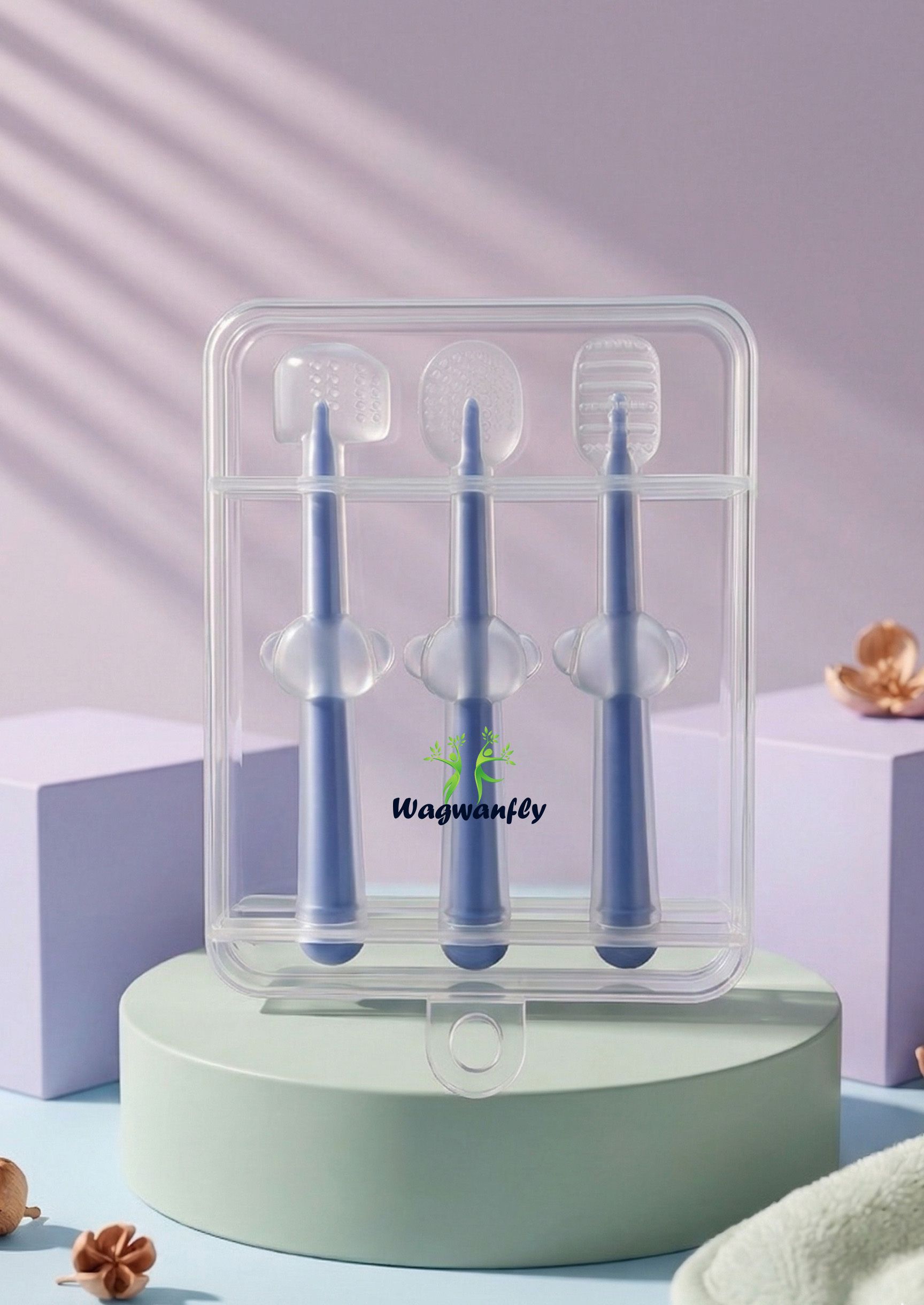 Baby Toothbrush Set of 3 | Soft Silicone Baby Tongue Cleaner, Oral Care Kit Extra Soft Toothbrush-image-32