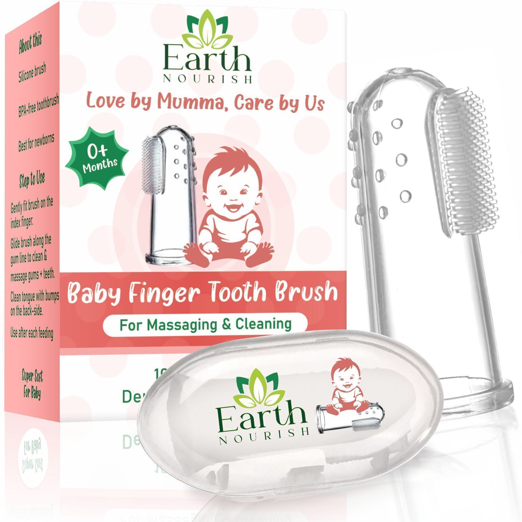 bebe burp Silicone Baby Finger Toothbrush-BPA-Free, Soft for Gentle Gum Massage & Cleaning Ultra Soft Toothbrush-picture-0