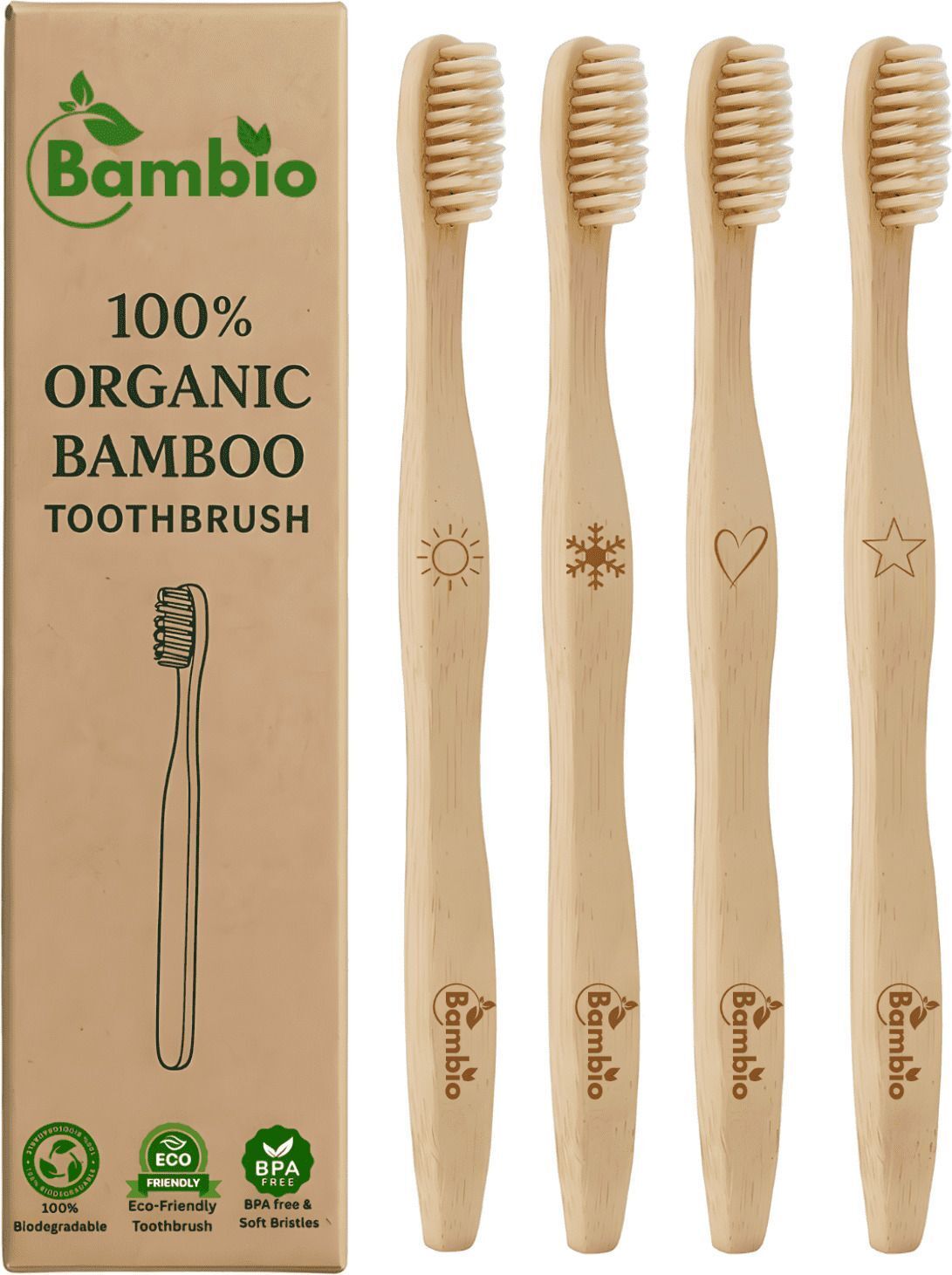 bambio Bamboo Toothbrush Pack Of 4 Ultra Soft Toothbrush-picture-20