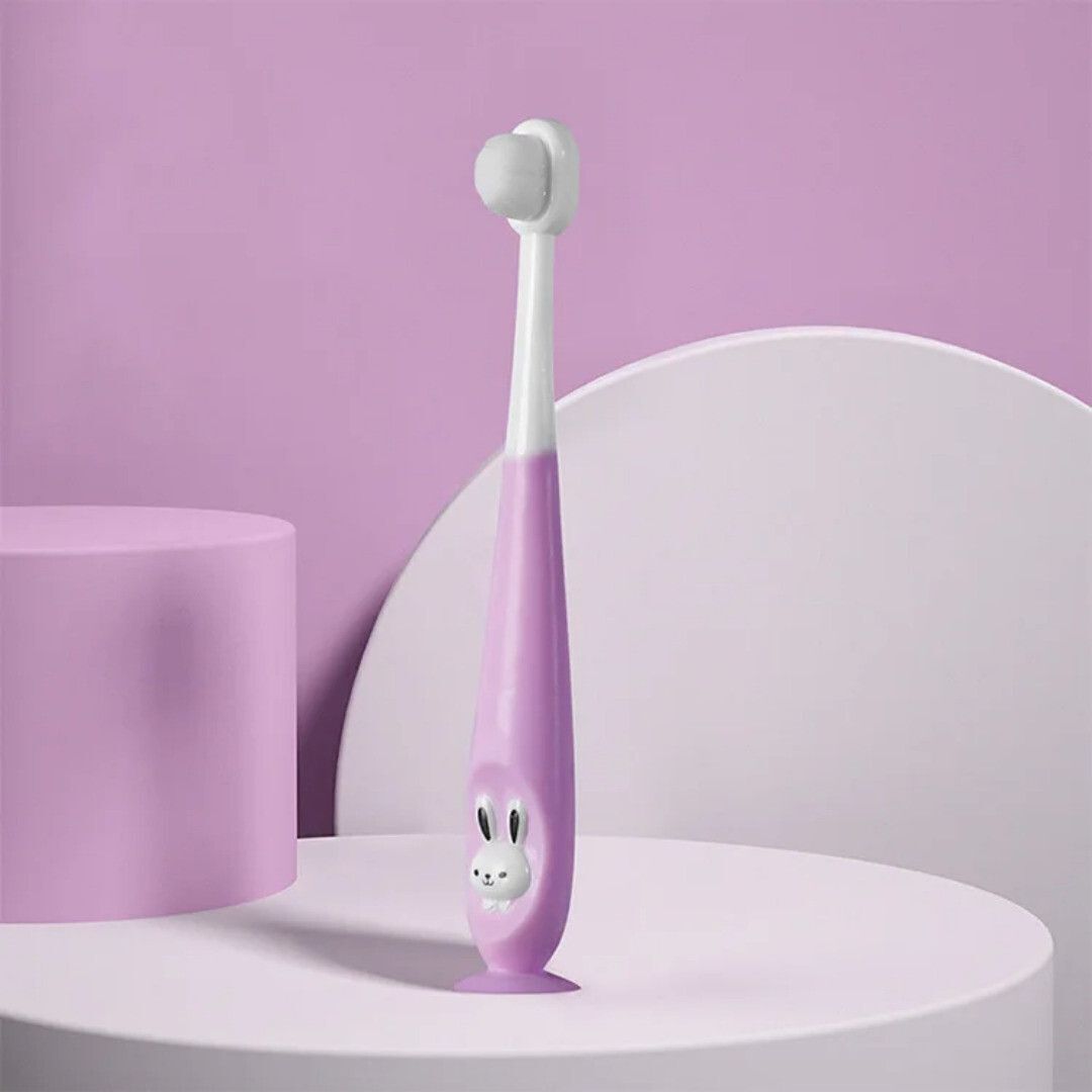 Toothbrush For Kids|Ultra Soft Micro Bristles |BPA Free with Suction Cup(Purple) Ultra Soft Toothbrush
