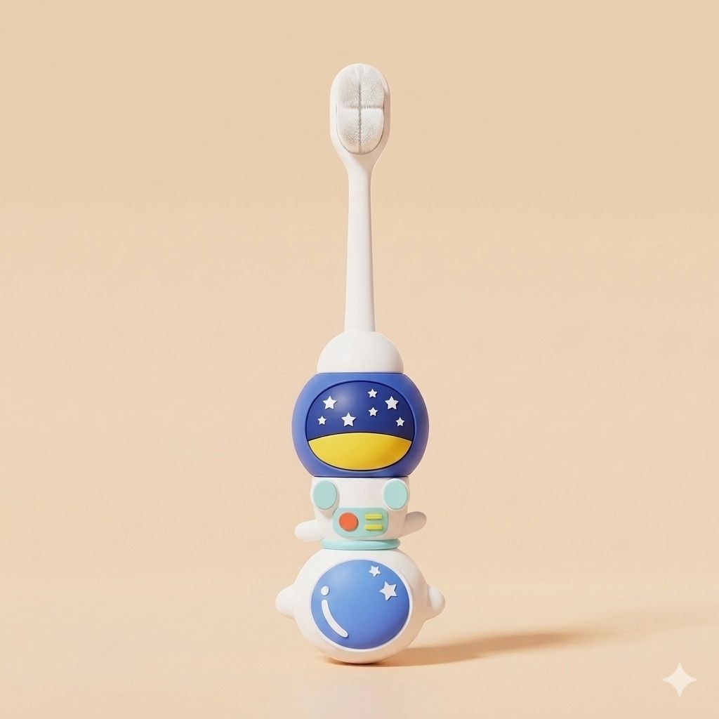 3D Cartoon Extra Soft Bristles Training Toothbrush for Kids Pack of 1 Multicolor Ultra Soft Toothbrush-image-7