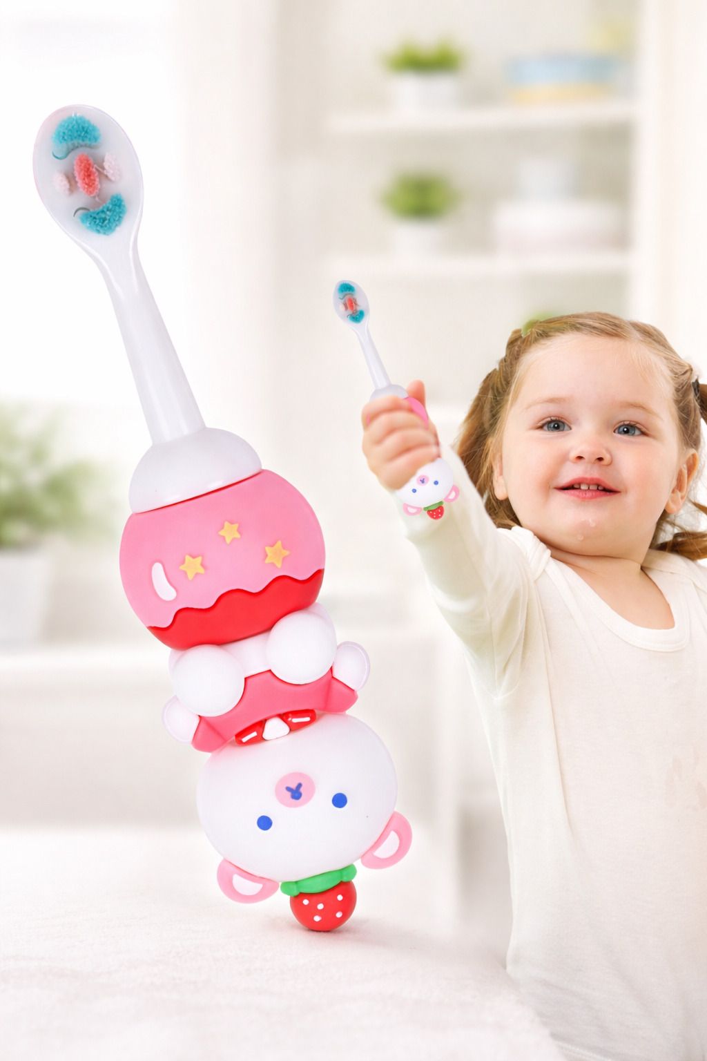 Kids Cartoon Toothbrush, Hello Kitty Design, Extra Soft Microfiber Bristles Soft Toothbrush-image-40