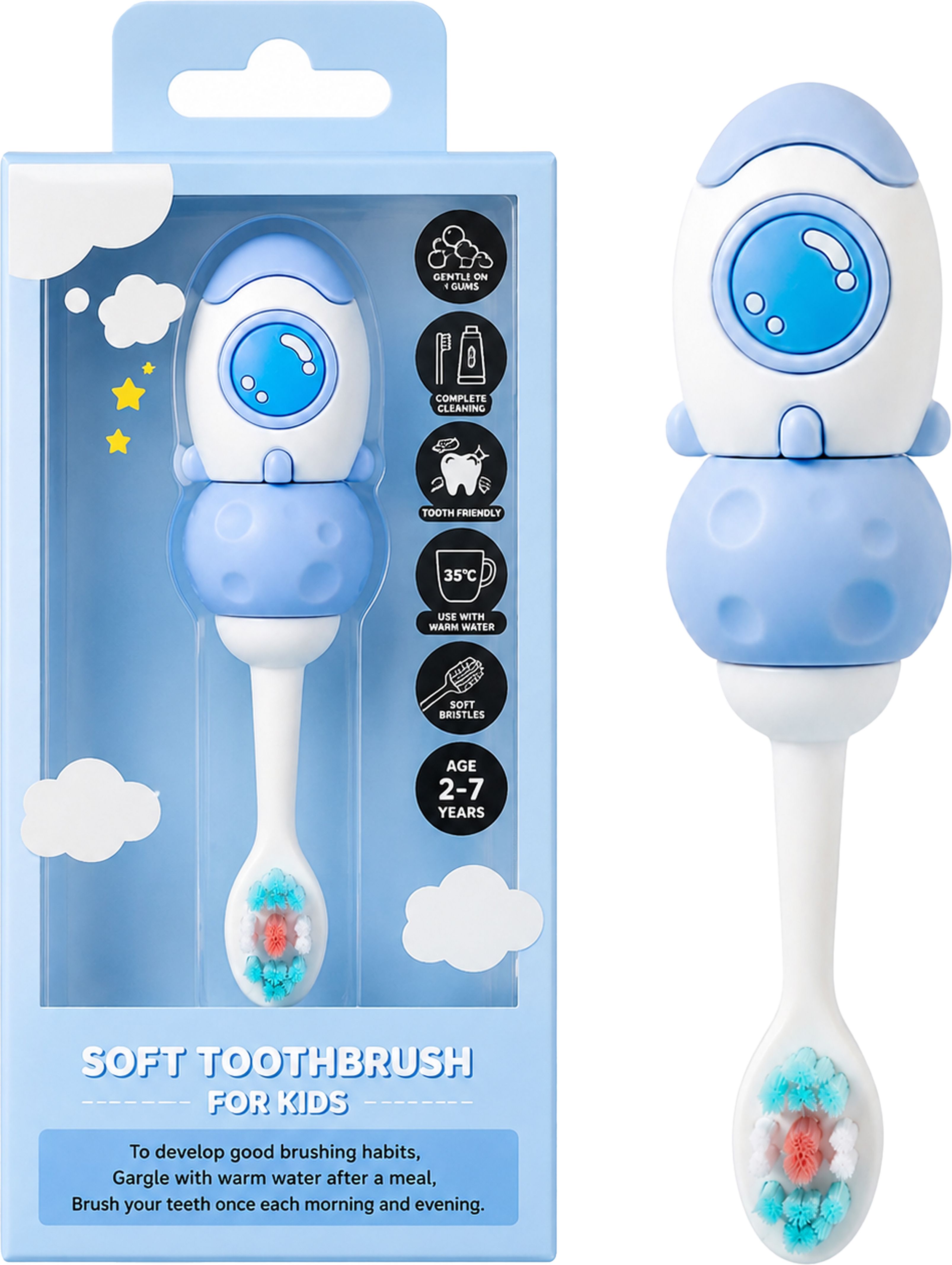 Soft split bristles clean teeth gently while protecting delicate young gums Extra Soft Toothbrush-image-13