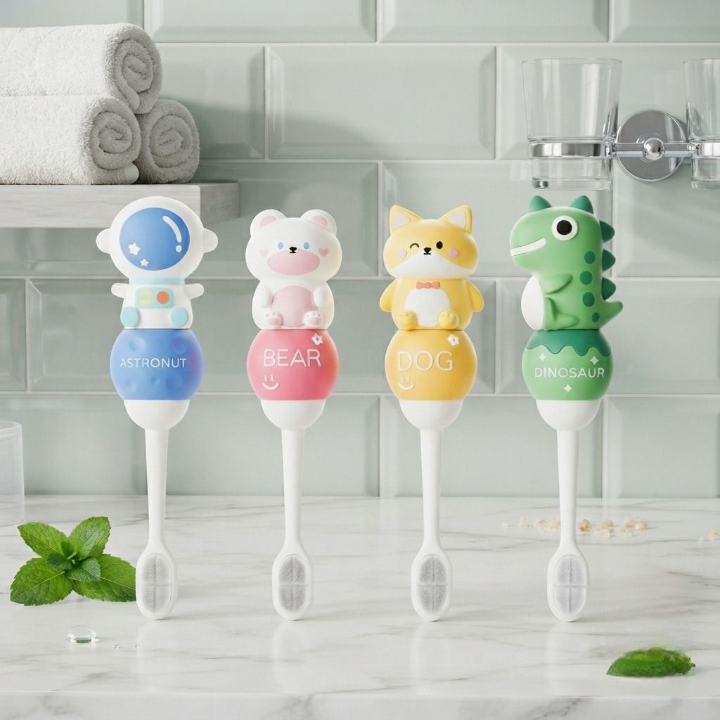 virexa Kids Toothbrush -Teddy Bear Shape Design Soft Tooth Brush | YELLOW Ultra Soft Toothbrush-picture-47