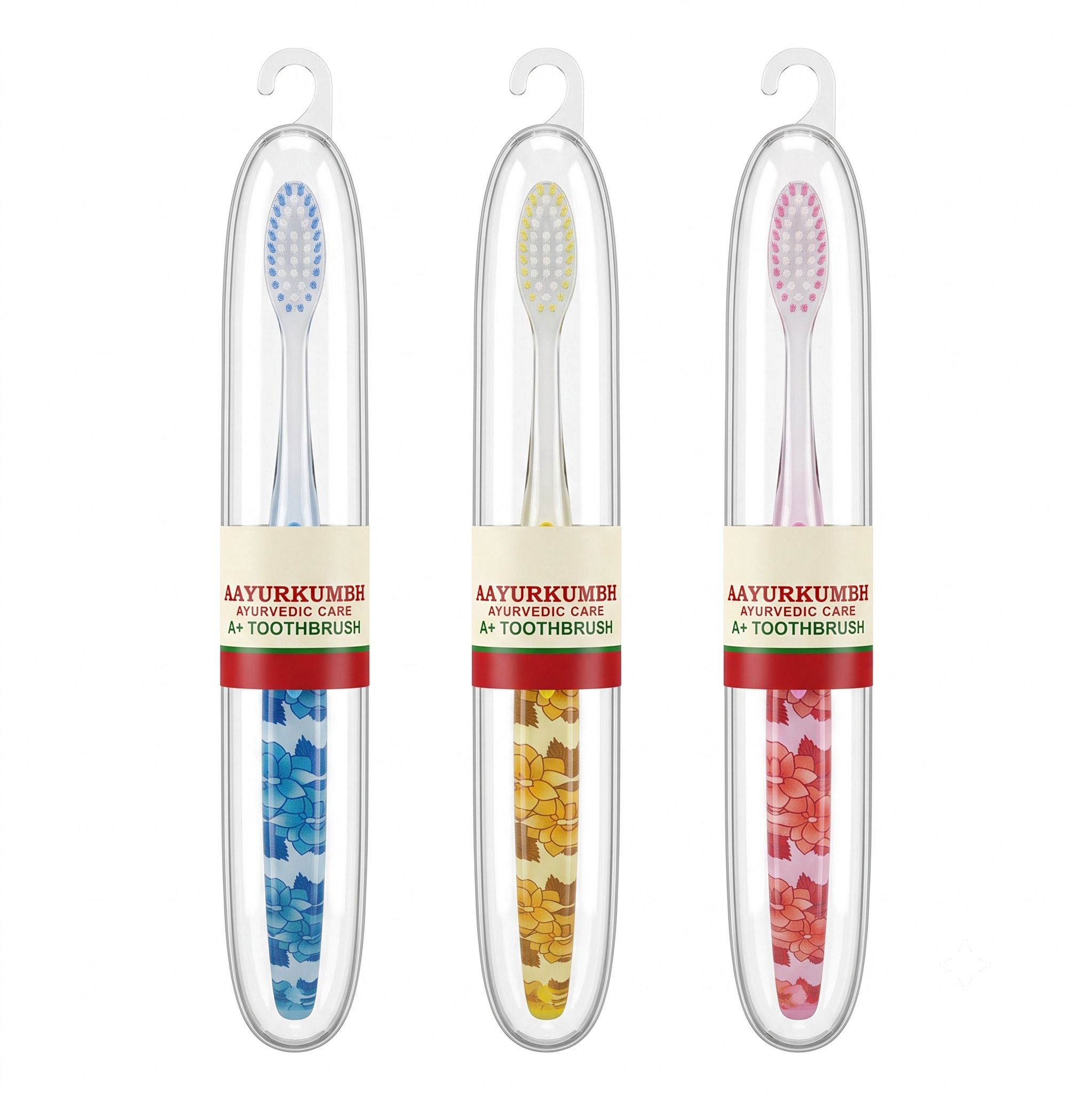Ayurvedic Care A+ Soft Toothbrush with Rounded Bristles (Pack of 3, Multicolor) Extra Soft Toothbrush-image-21