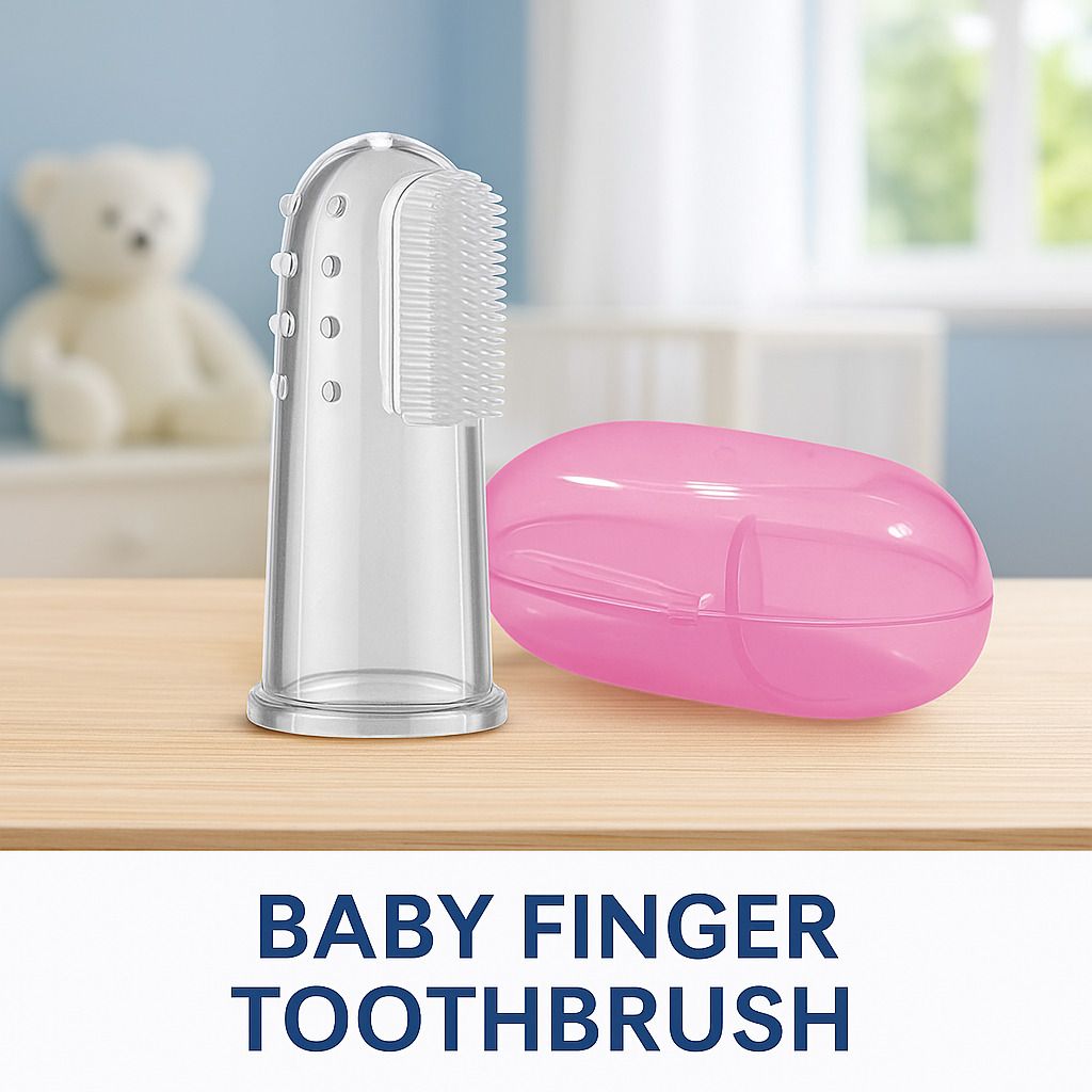 fitmeasy Finger Baby Toothbrush | Soft Silicone | Gentle Gum Massager | Infants & Toddler Ultra Soft Toothbrush-picture-23