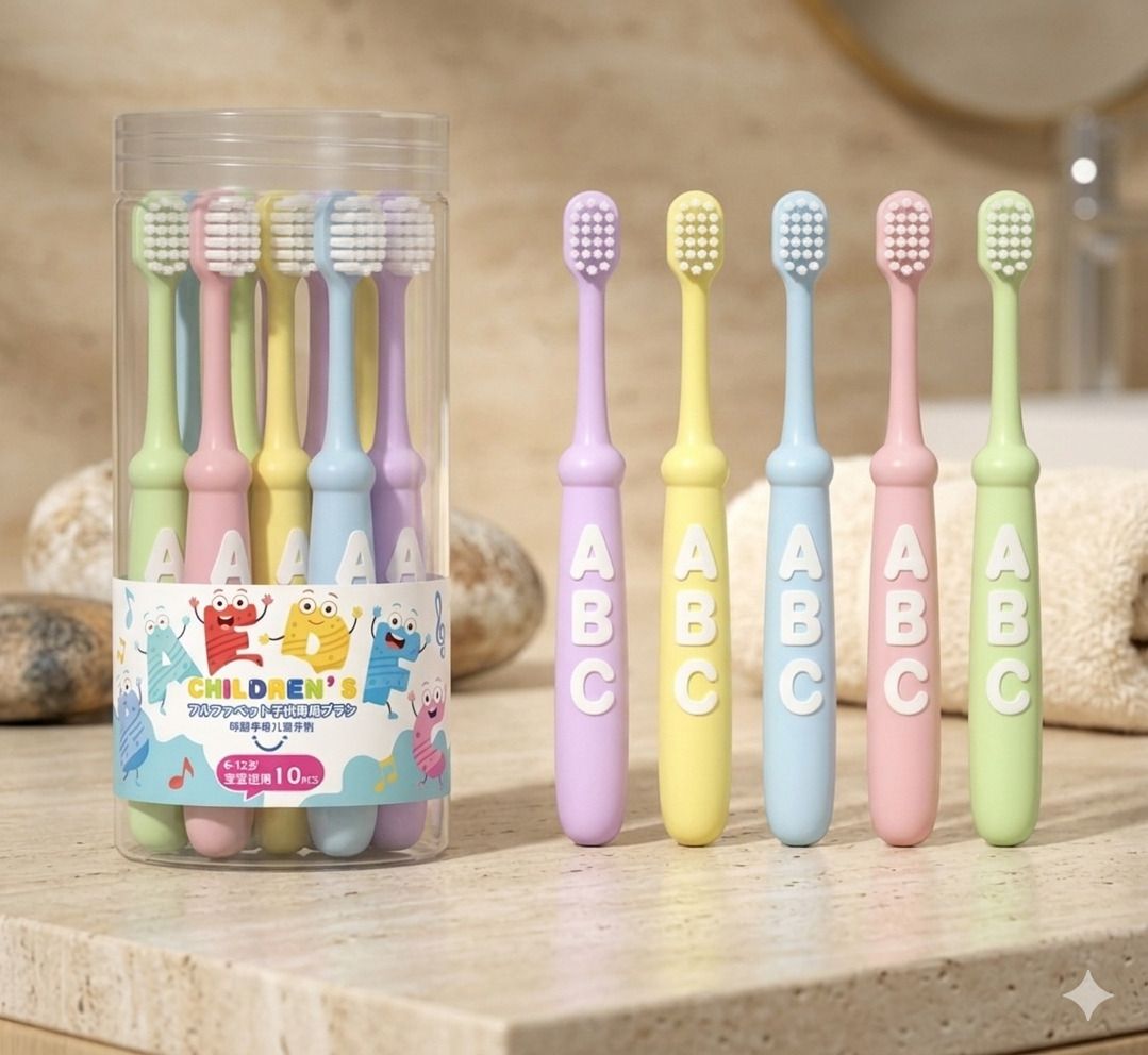 Kids Toothbrush Soft Bristle Toothbrush for Kids Colorful Letter Kids 3-10 Year Extra Soft Toothbrush-image-36
