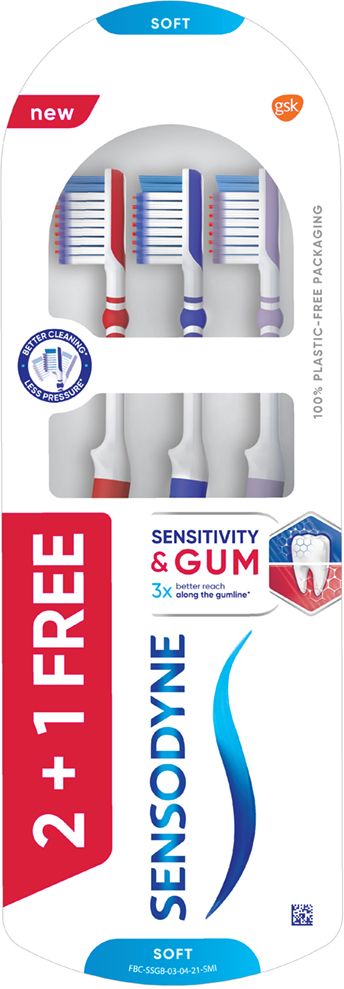 Sensitivity & Gum toothbrush with soft bristles & flexible neck,(Buy2 Get1 free) Soft Toothbrush