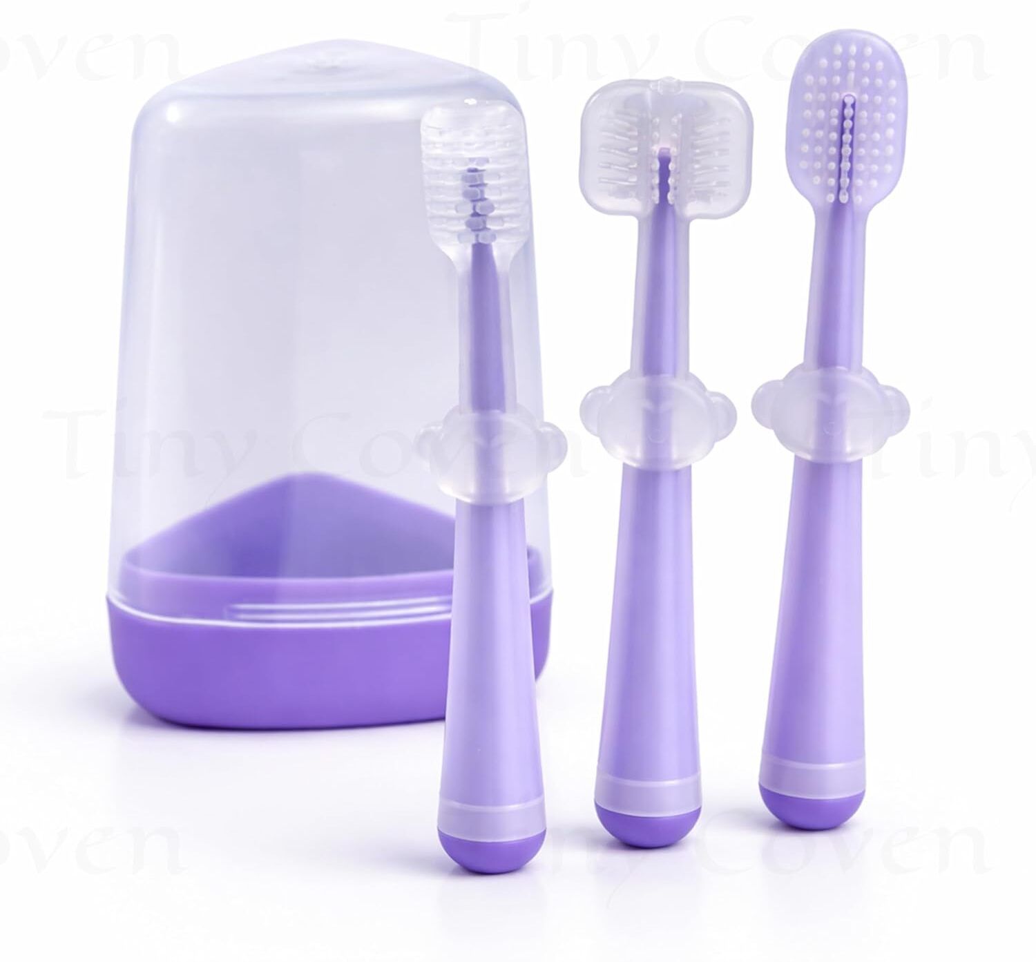 tiny coven 3-in-1 Baby Toothbrush Set for 0-18 M Babies with Travel Case Ultra Soft Toothbrush-picture-22