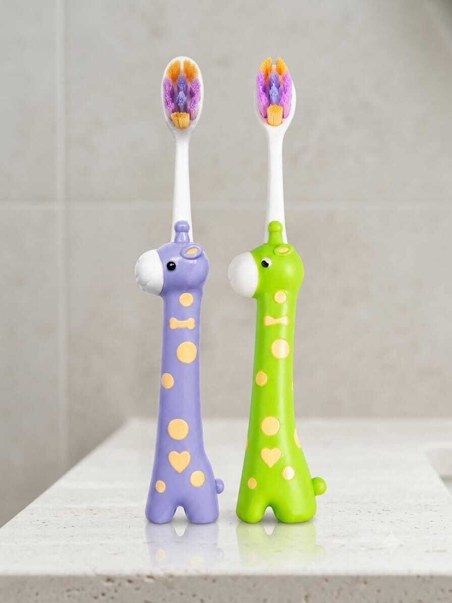 BPA Free Giraff Toothbrush Supersoft Bristles for Kids/Toddlers 2 Year+ Extra Soft Toothbrush-image-34
