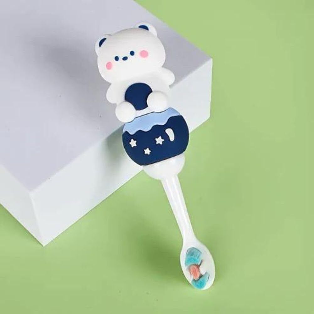 Kids Toothbrush -Teddy Bear Shape Design Soft Tooth Brush Extra Soft Toothbrush