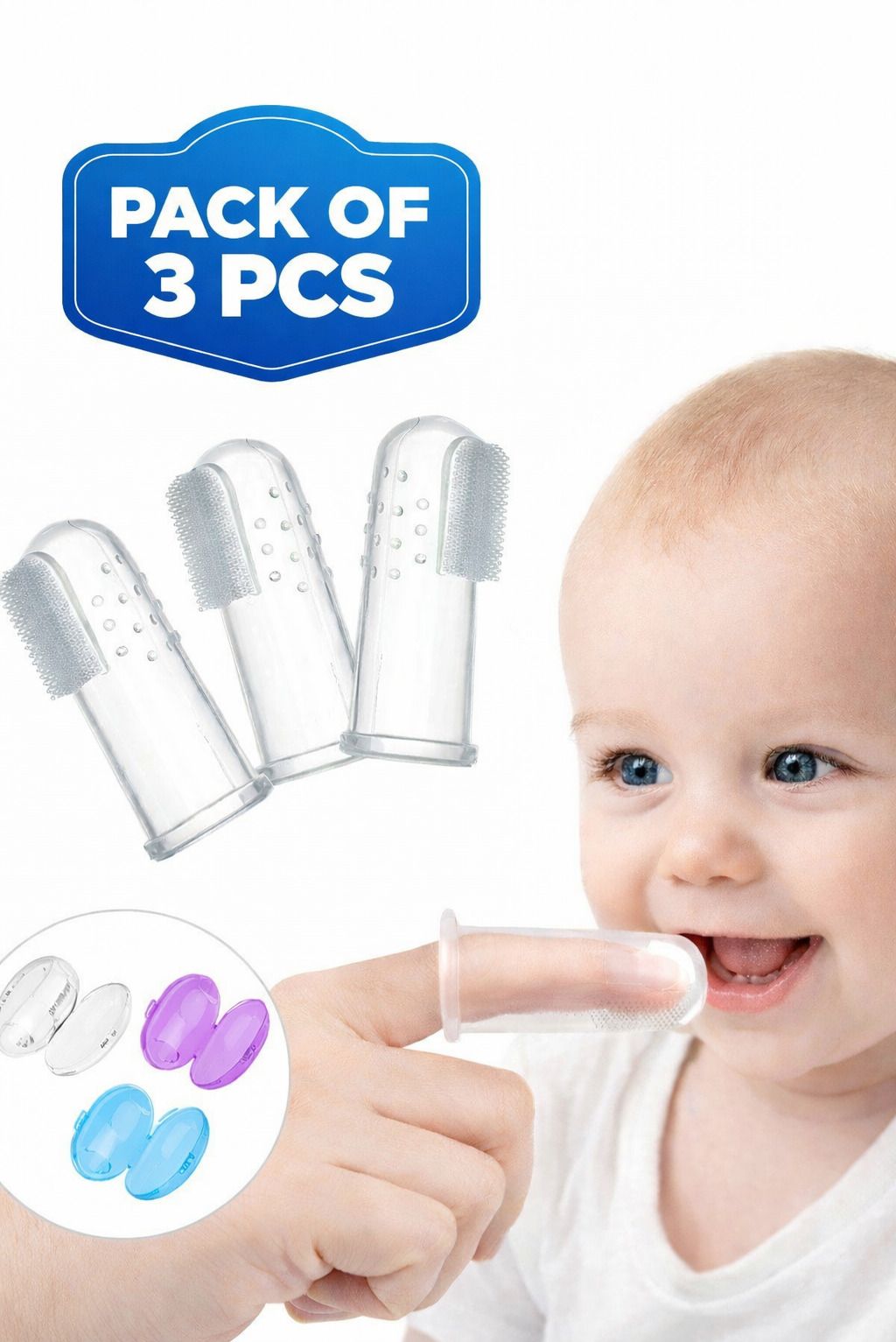 Ultra Soft Food Grade Silicone Baby Finger Toothbrush & Tongue Cleaner Ultra Soft Toothbrush