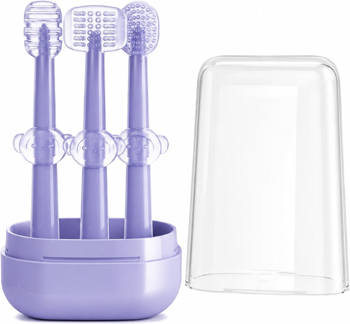 3 in 1 kids oral toothbrush (purple) Soft Toothbrush-image-40