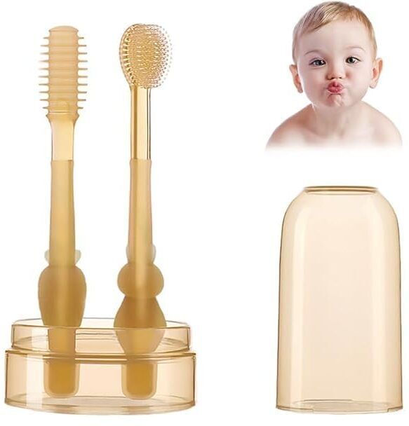 bhavrutt Baby toothbrush tongue cleaner Set With Storage Box, Tooth Brush Oral Care Soft Toothbrush-picture-21