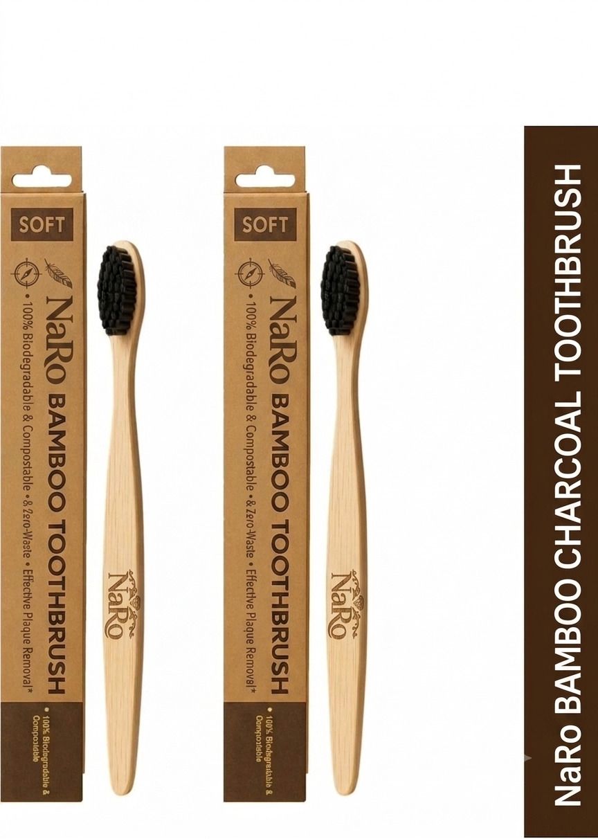 Eco-Friendly Bamboo Toothbrush with Soft Charcoal Bristles (Pack of 2) Ultra Soft Toothbrush-image-38