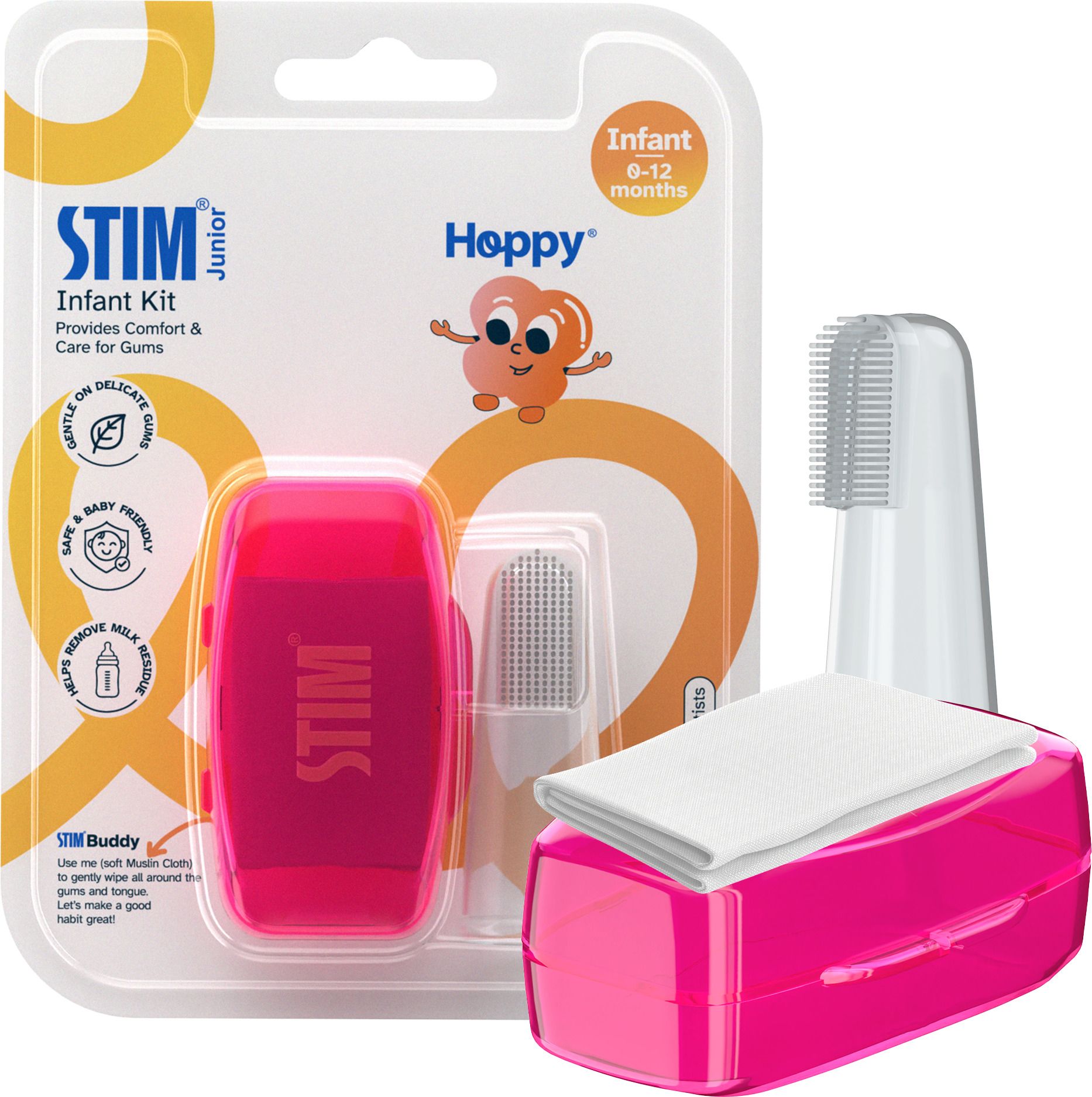 Junior Infant Oral Care Kit | Soft Finger Brush & Toothbrush (0–12M, Pink) Ultra Soft Toothbrush-image-28