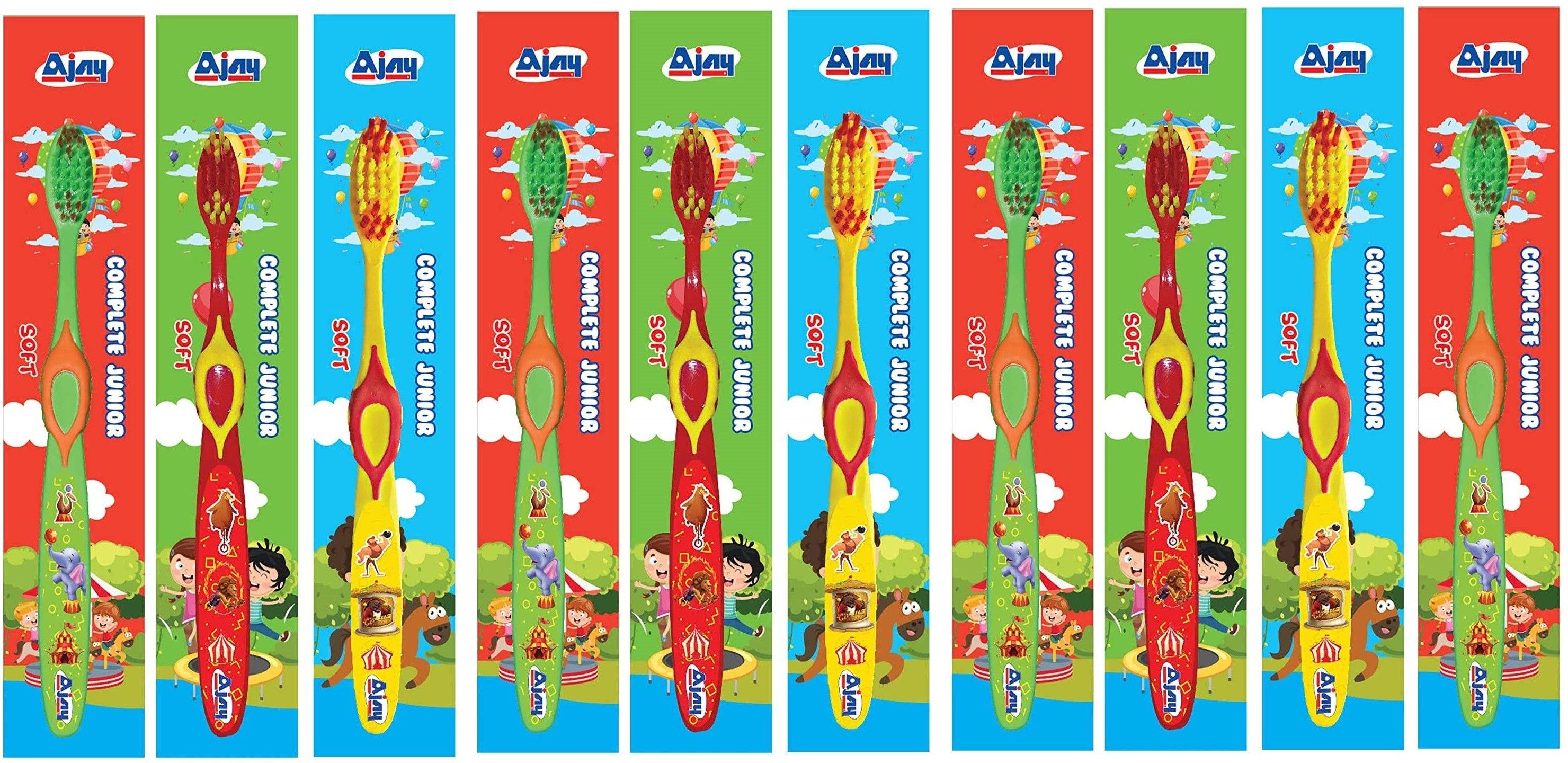 ajay Kids Complete Junior SOFT Multicolor 10 pc ToothBrush Soft Toothbrush-picture-11