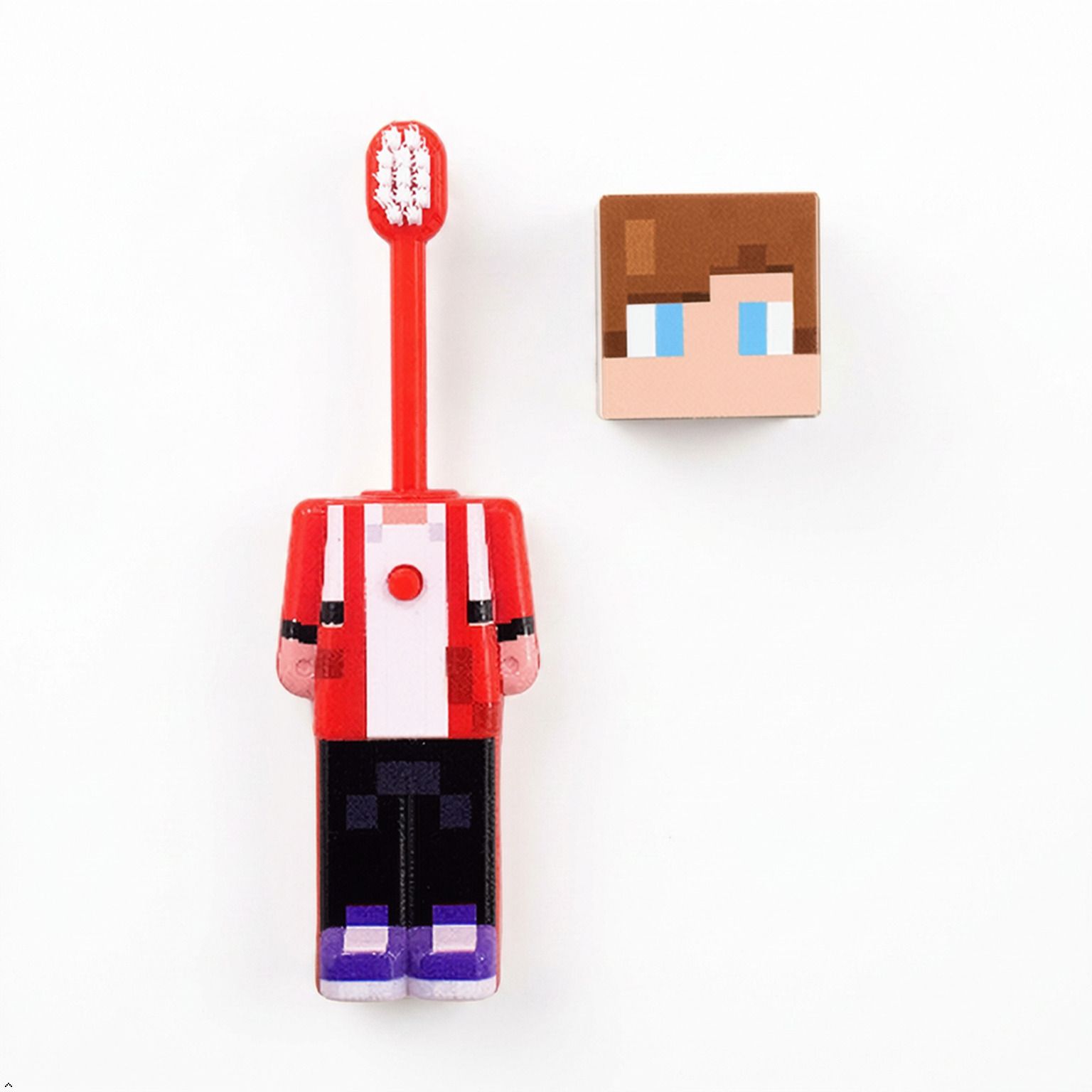 Minecraft Style Toothbrush with Removable Pixel Head Extra Soft Toothbrush-image-33