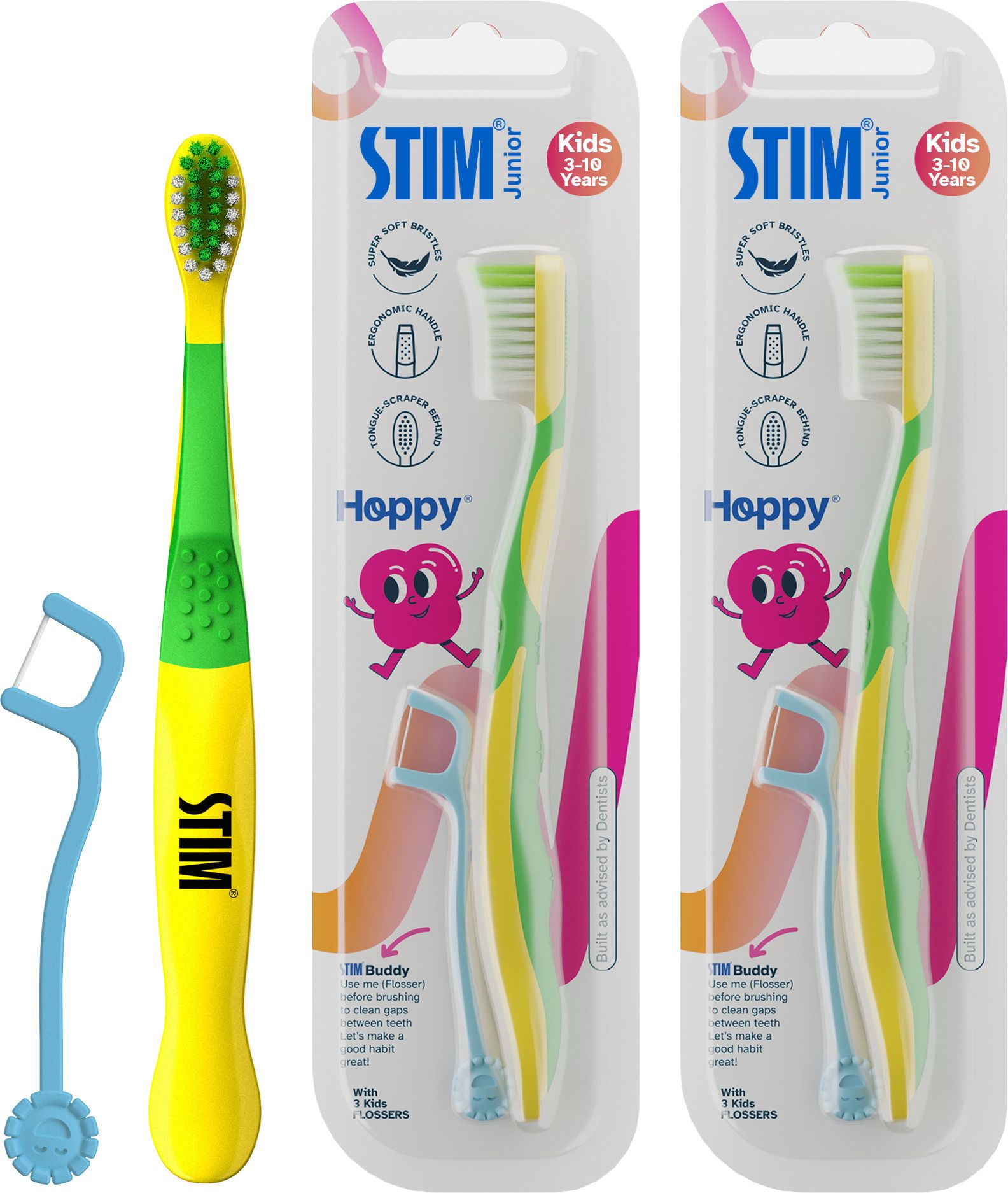 Junior Kids Toothbrush | 3-10 Years | Soft Bristles | Tongue Cleaner | 2 Pack Extra Soft Toothbrush-image-3