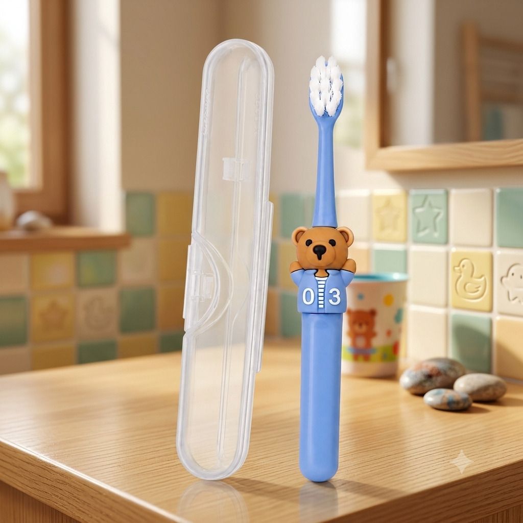 magic pebbles BPA Free Baby Toothbrush Supersoft Bristles for Kids/Infant/Toddlers 2Year Blue Soft Toothbrush-picture-26