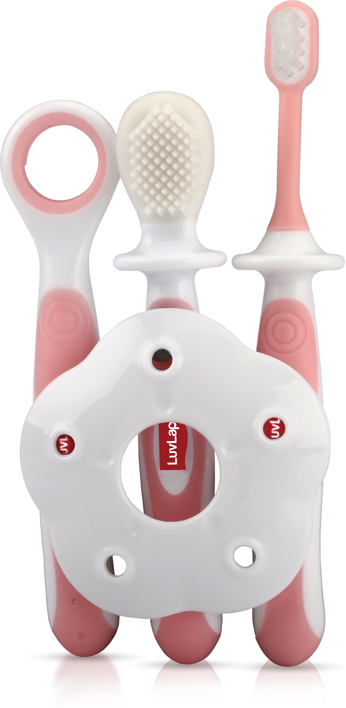 Baby Training Toothbrush Set with Anti Choking Shield, Teeth Tongue Cleaner, Extra Soft Toothbrush