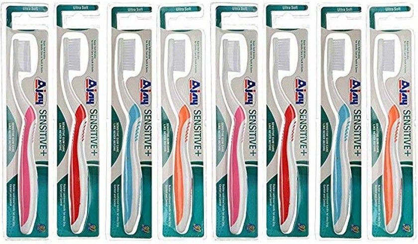 ajay Sensitive+ Multicolor 8 pc ToothBrush Ultra Soft Toothbrush-picture-15