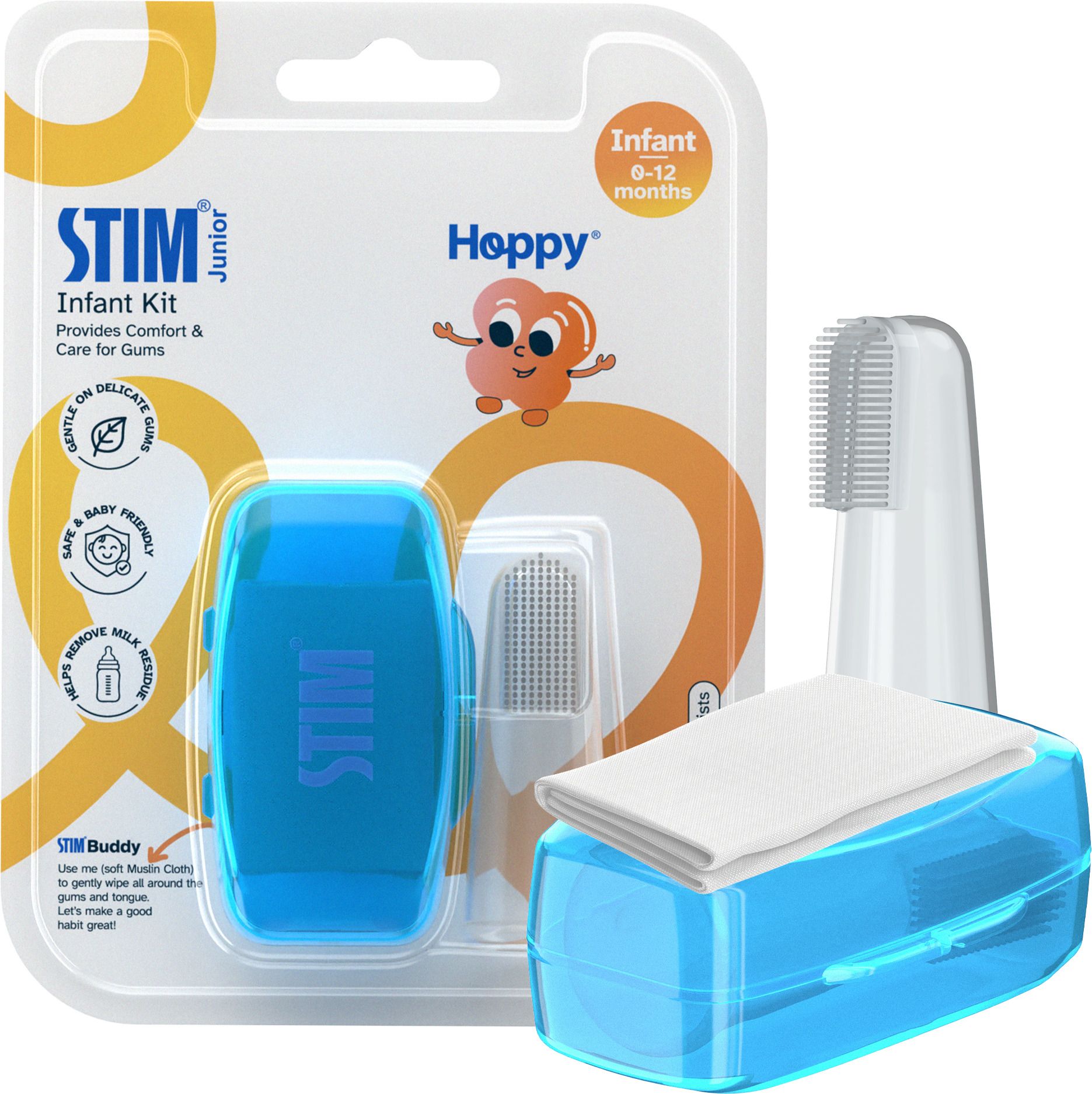 stim Junior Infant Oral Care Kit | Soft Finger Brush & Ultra Soft Toothbrush (0-12M) Ultra Soft Toothbrush-picture-18