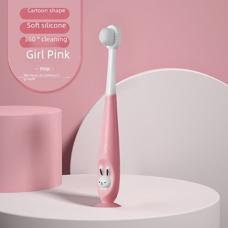 Toothbrush For Kids|Ultra Soft Micro Bristles |BPA Free with Suction Cup(Pink) Ultra Soft Toothbrush
