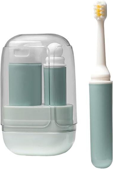 sanmati All-in-One Smart Travel Toothbrush Case with Toothpaste & Liquid Bottles Soft Toothbrush-picture-6