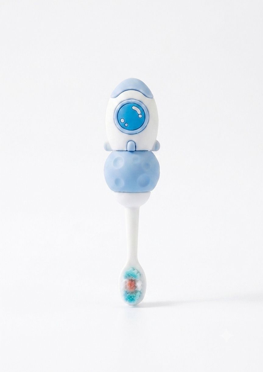 Kids-Soft Toothbrush with cute rocket and astronaut design for children Extra Soft Toothbrush-image-33