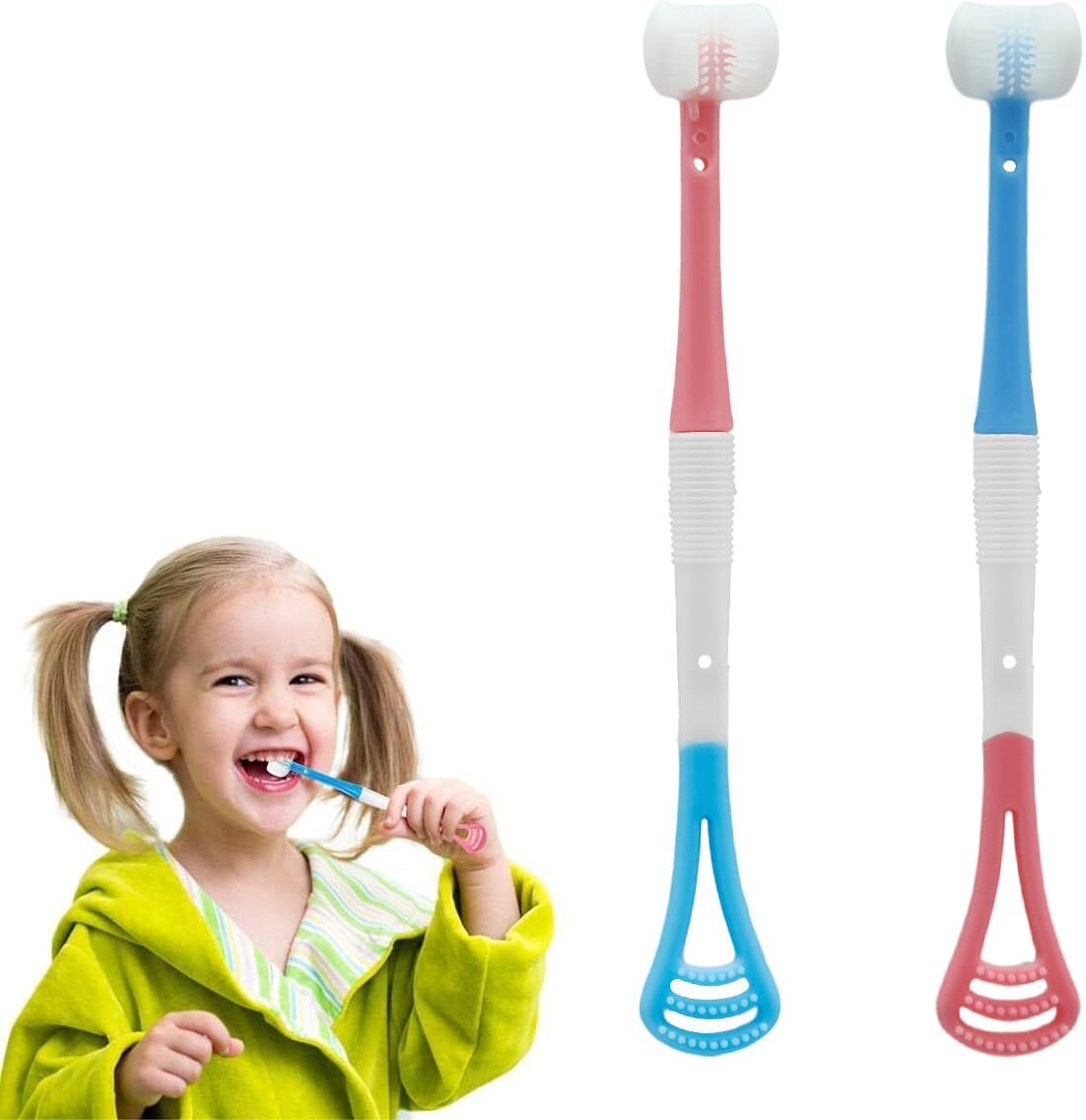 elephantboat Baby Dual Head Silicone Oral Cleaning Brush Tongue and Gum Massager for Kids Extra Soft Toothbrush-picture-0