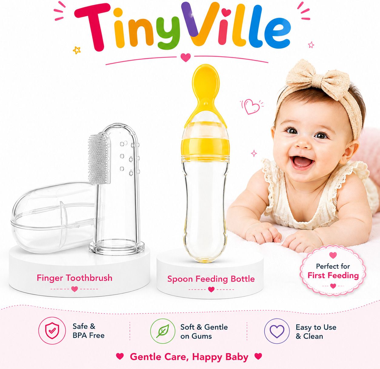 kiddds premium fngr brush nd spoon feeding bttle extra soft toothbrush