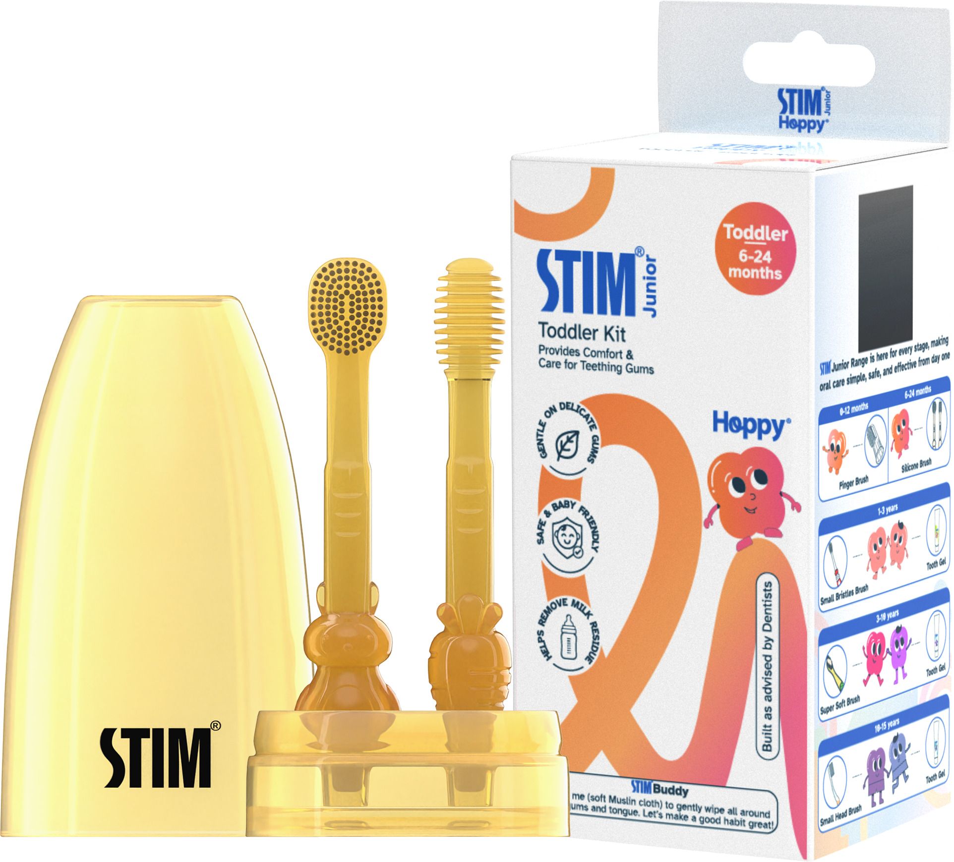 Junior Toddler Toothbrush Kit | 2-in-1 Brush & Tongue Cleaner | 6-24 Months Ultra Soft Toothbrush