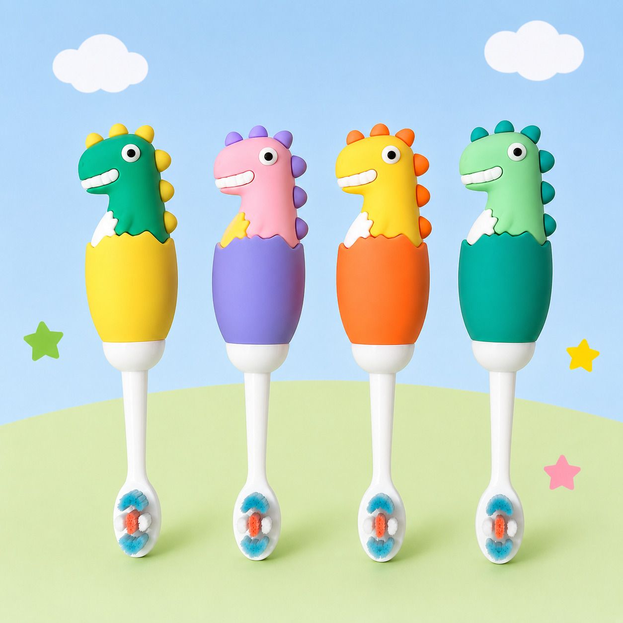 3D Dino Egg Design Kids Toothbrush – Ultra Soft Bristles for 3-6 Years Random Ultra Soft Toothbrush-image-32